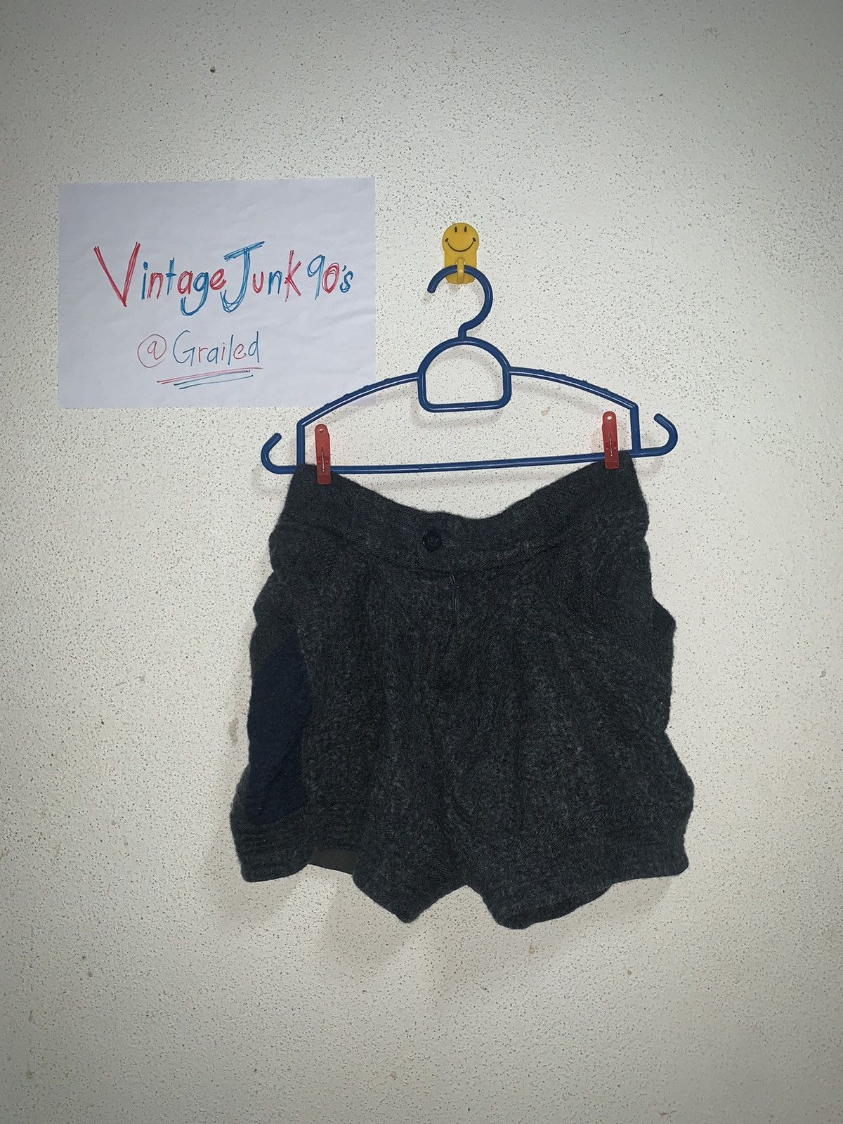 image of Issey Miyake x Tsumori Chisato Mini Short Pants Cashmere in Dark Grey, Women's (Size 24)