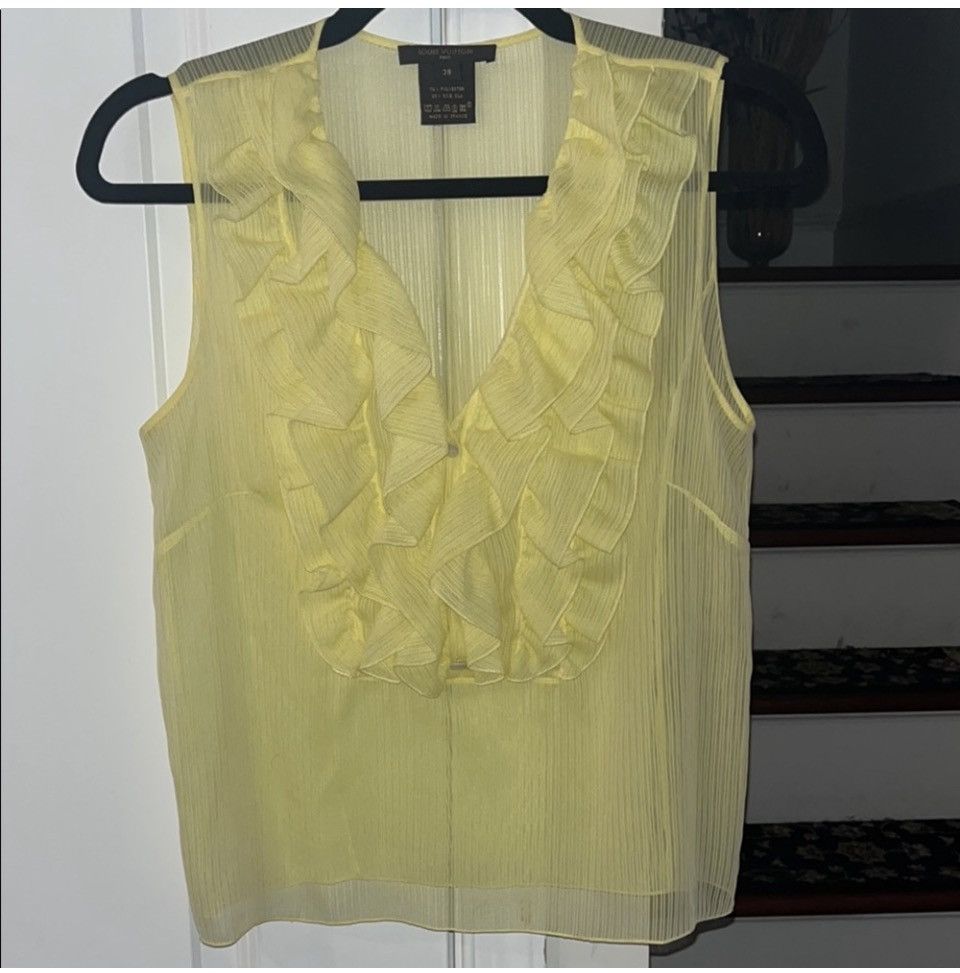 Louis Vuitton Louis Vuitton Yellow Ruffled Top Size S / US 4 / IT 40 - 1 Thumbnail