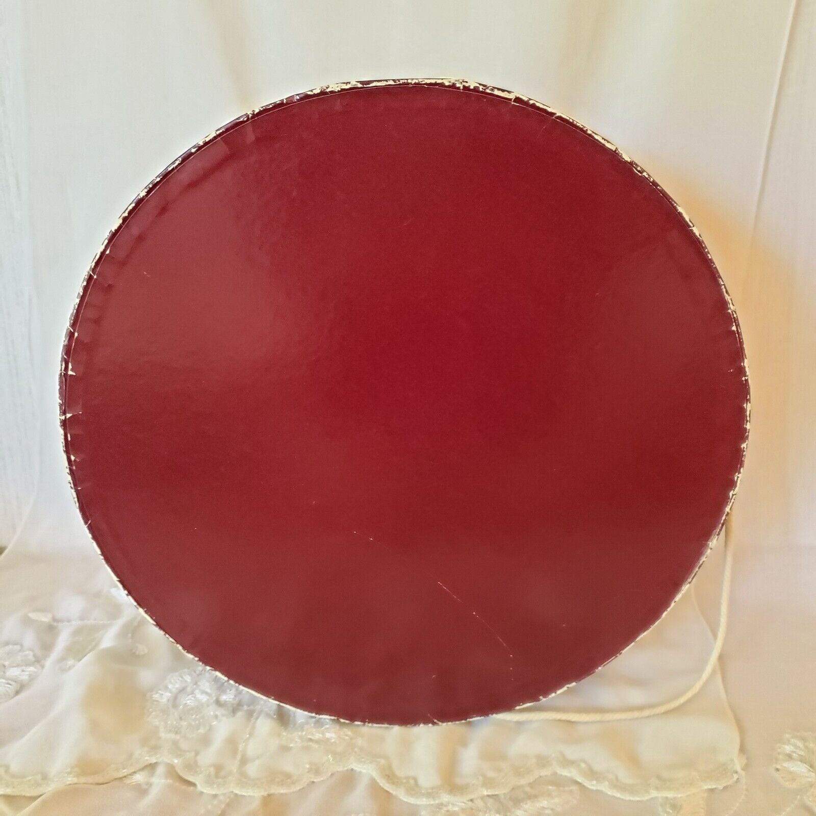 Vintage Vintage Hat Box Lipman's of Portland Large Round Pink Burgun Size ONE SIZE - 7 Thumbnail