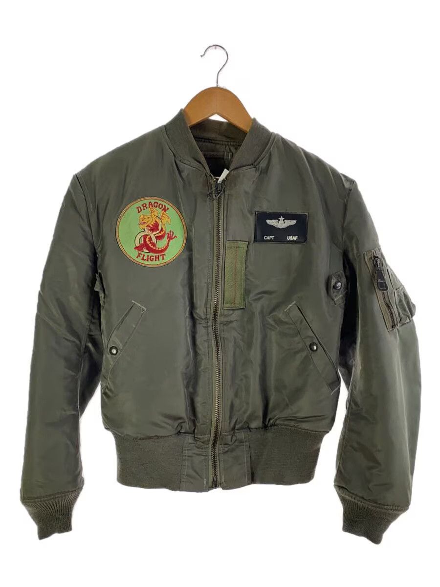 Avirex Made In Usa Ma-1 Top Gun Nylon Flight Jacket Khaki