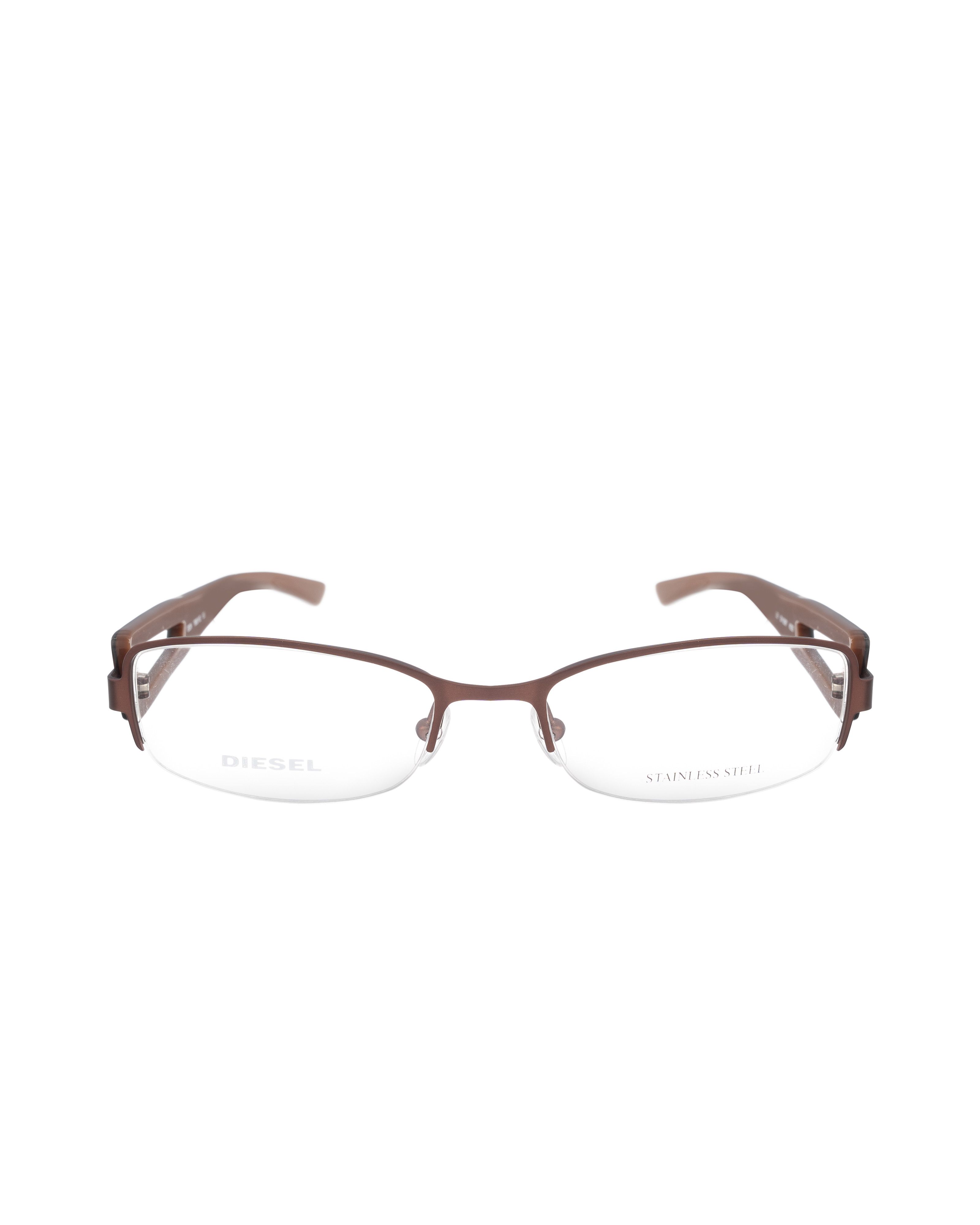 Diesel Diesel 00s Brown Half Rim Glasses with Temples with Cut Outs Size ONE SIZE - 1 Thumbnail