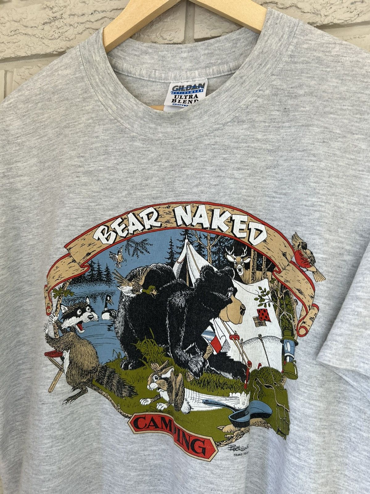 Vintage Vintage Funny Camping Animal T Shirt Size US L / EU 52-54 / 3 - 1 Thumbnail
