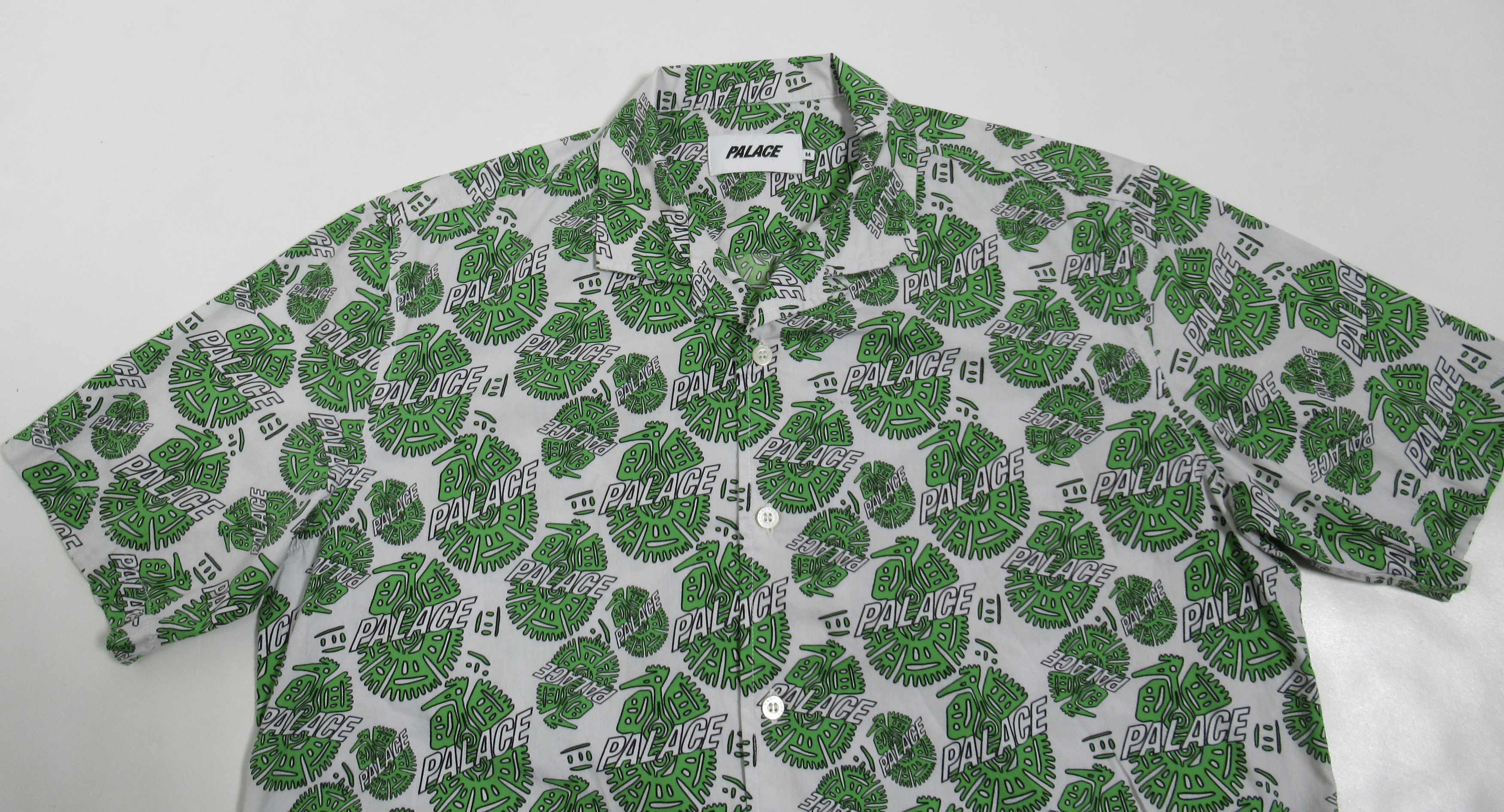 Palace Palace Men's Surf Shirt White Green Size M Size US M / EU 48-50 / 2 - 2 Thumbnail