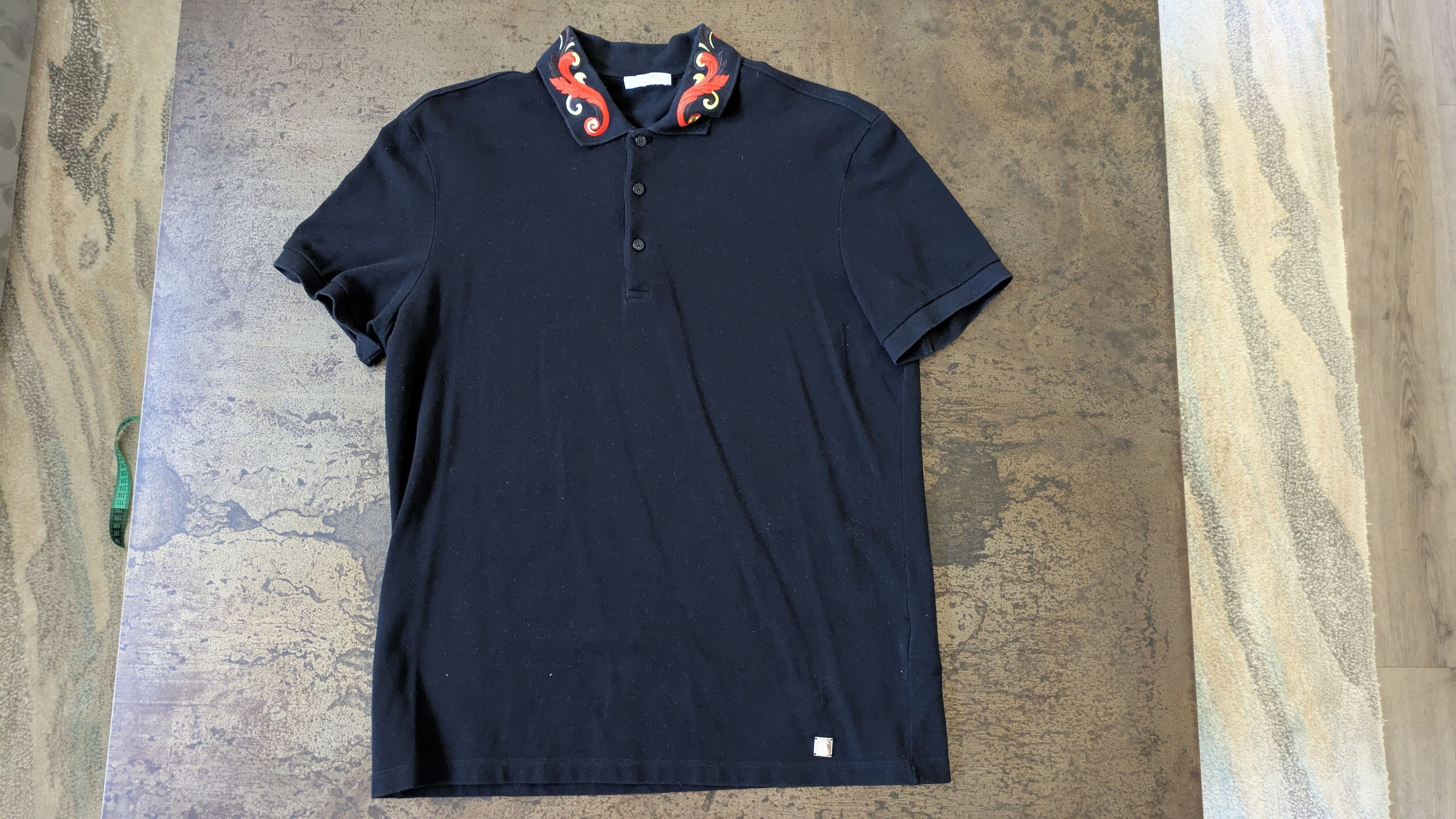 Versace Versace Collection black embroidered collar baroque polo Size US XL / EU 56 / 4 - 2 Thumbnail