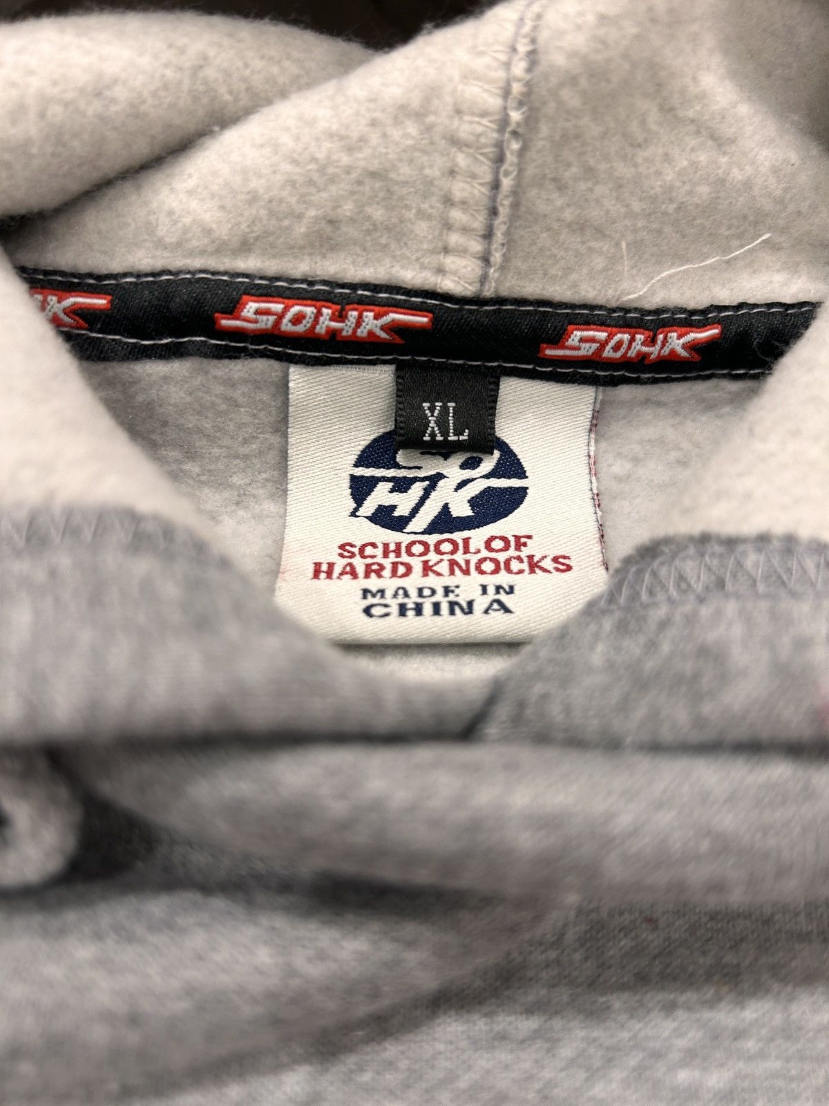 Vintage Y2K School of Hard Knocks Baggy Embroidered Hoodie XL Size US XL / EU 56 / 4 - 4 Thumbnail