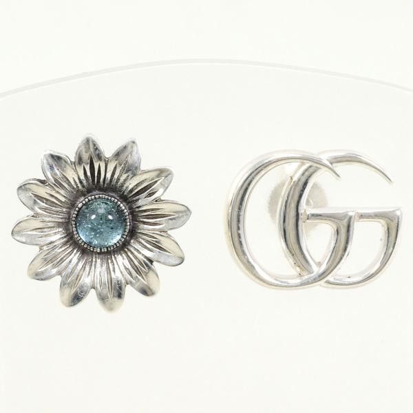 Gucci Gucci Gucci Silver Double G Flower Topaz Earrings Metal Earrings in Excellent Condition Size ONE SIZE - 1 Thumbnail