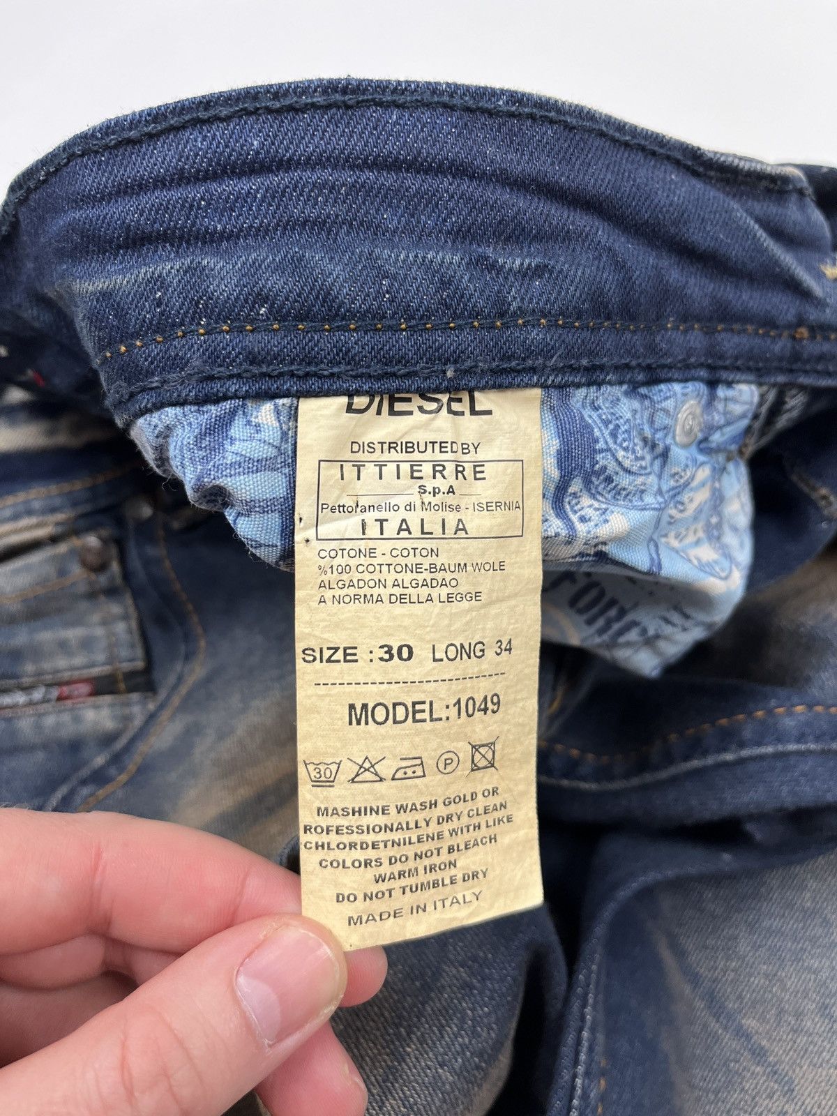 Diesel × Vintage Vintage🔥Diesel Distressed Faded Denim Jeans Size 30" / US 8 / IT 44 - 14 Thumbnail