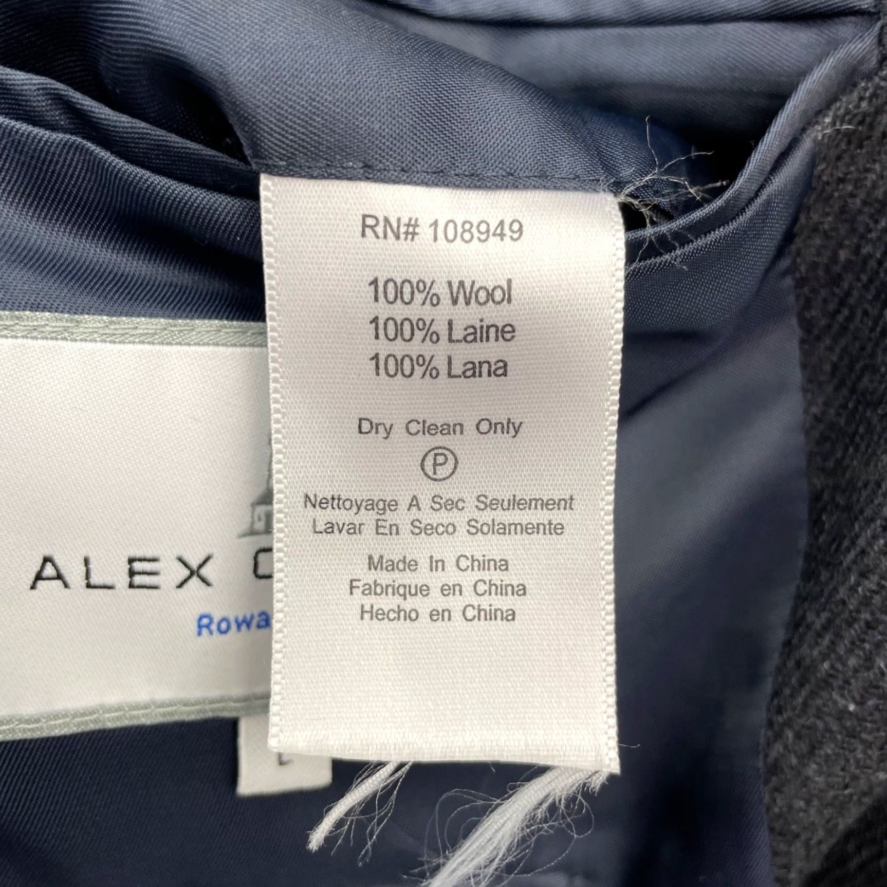 Canon Alex Cannon Men's Blazer 100% Wool 2-Button Navy/Green Windowpane Plaid Large Size 42R - 6 Thumbnail