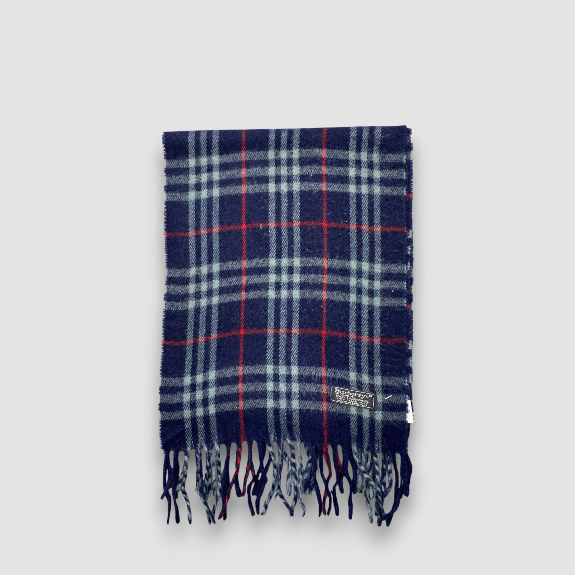 Burberry Vintage Burberry Scarf Muffler Wool Winter Fringe Scarves Size ONE SIZE - 2 Thumbnail