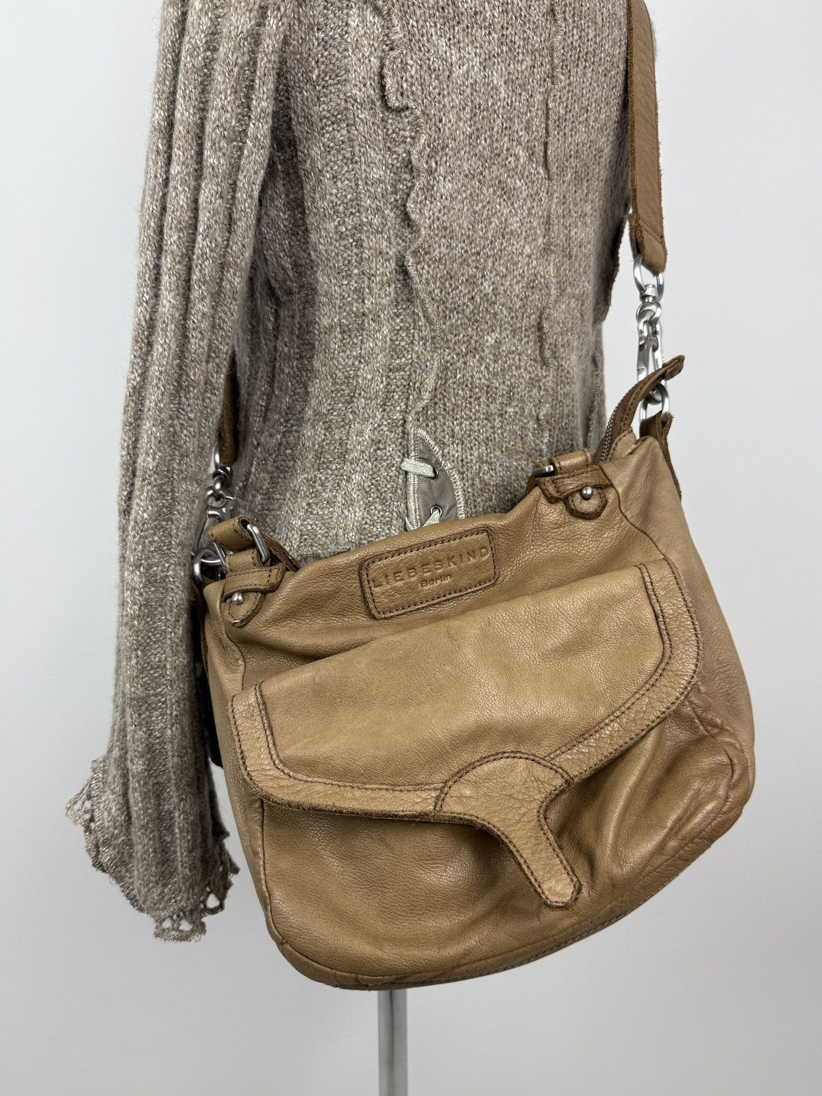 LIEBESKIND BERLIN Y2K Liebeskind Berlin Leather Carabiner Crossbody Hobo Bag Size ONE SIZE - 1 Thumbnail