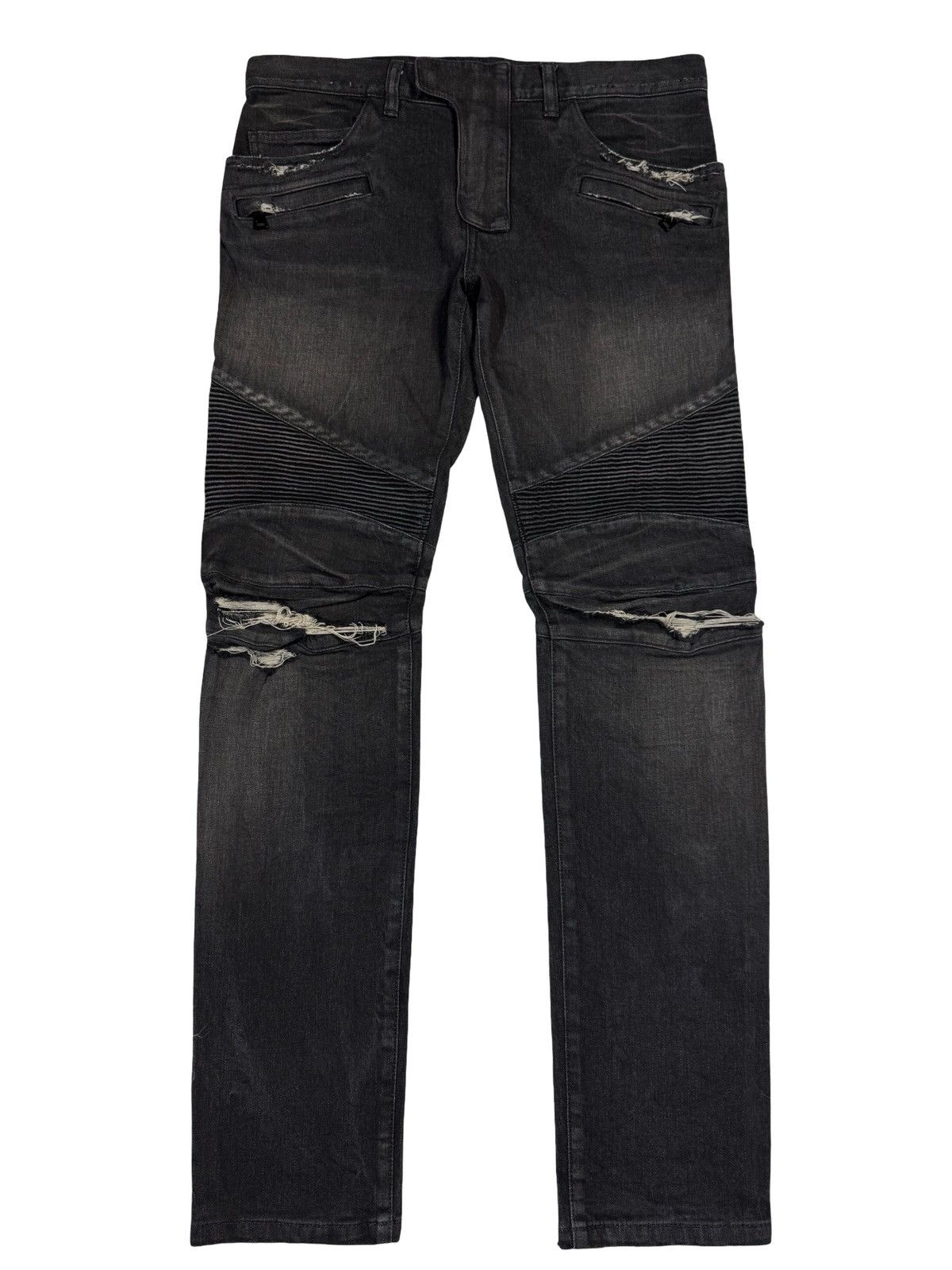 Balmain Balmain paris black Biker jeans Size US 33 - 1 Thumbnail