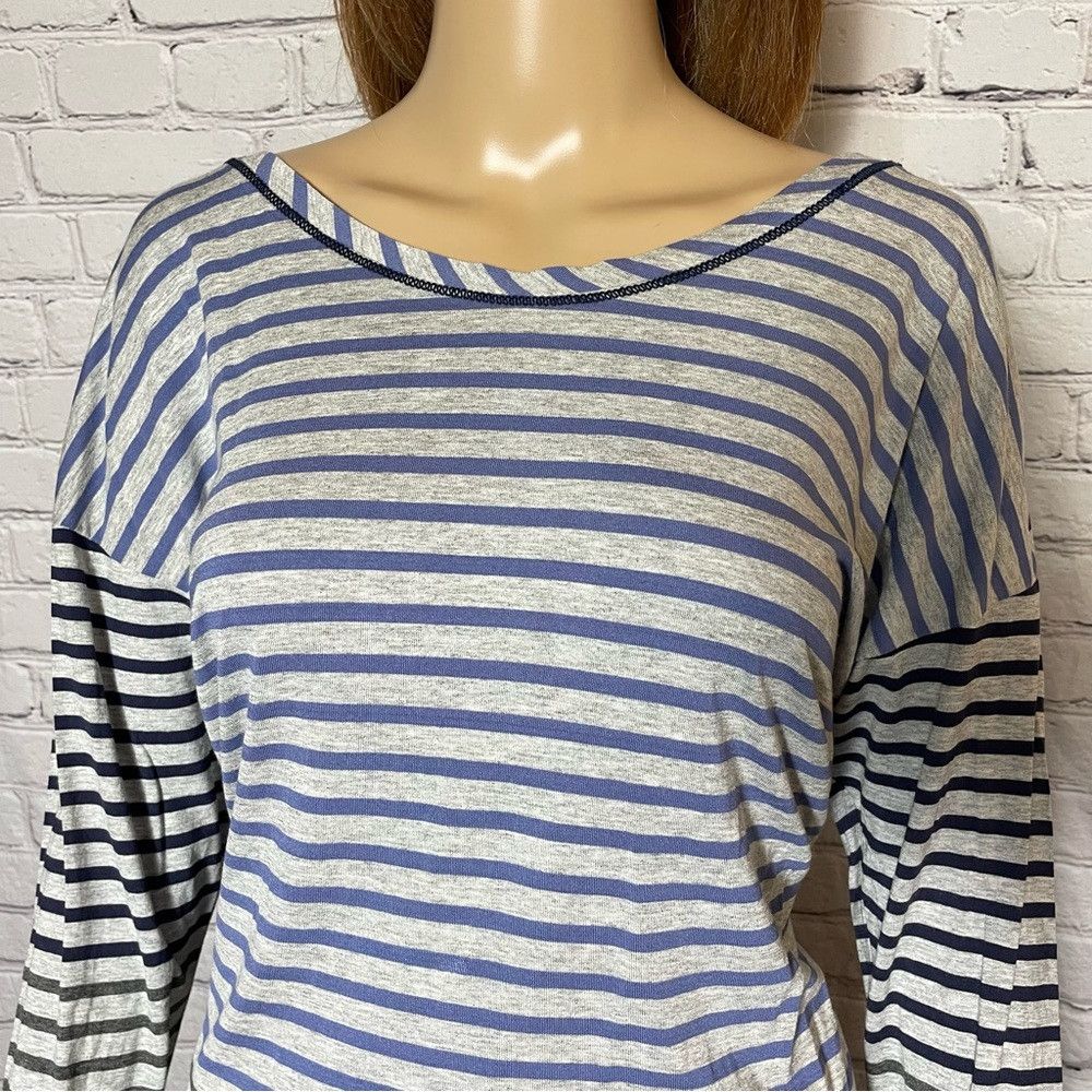 Other Soft Surroundings Cross Back Long Sleeve Striped Rayon Top M Size M / US 6-8 / IT 42-44 - 3 Thumbnail