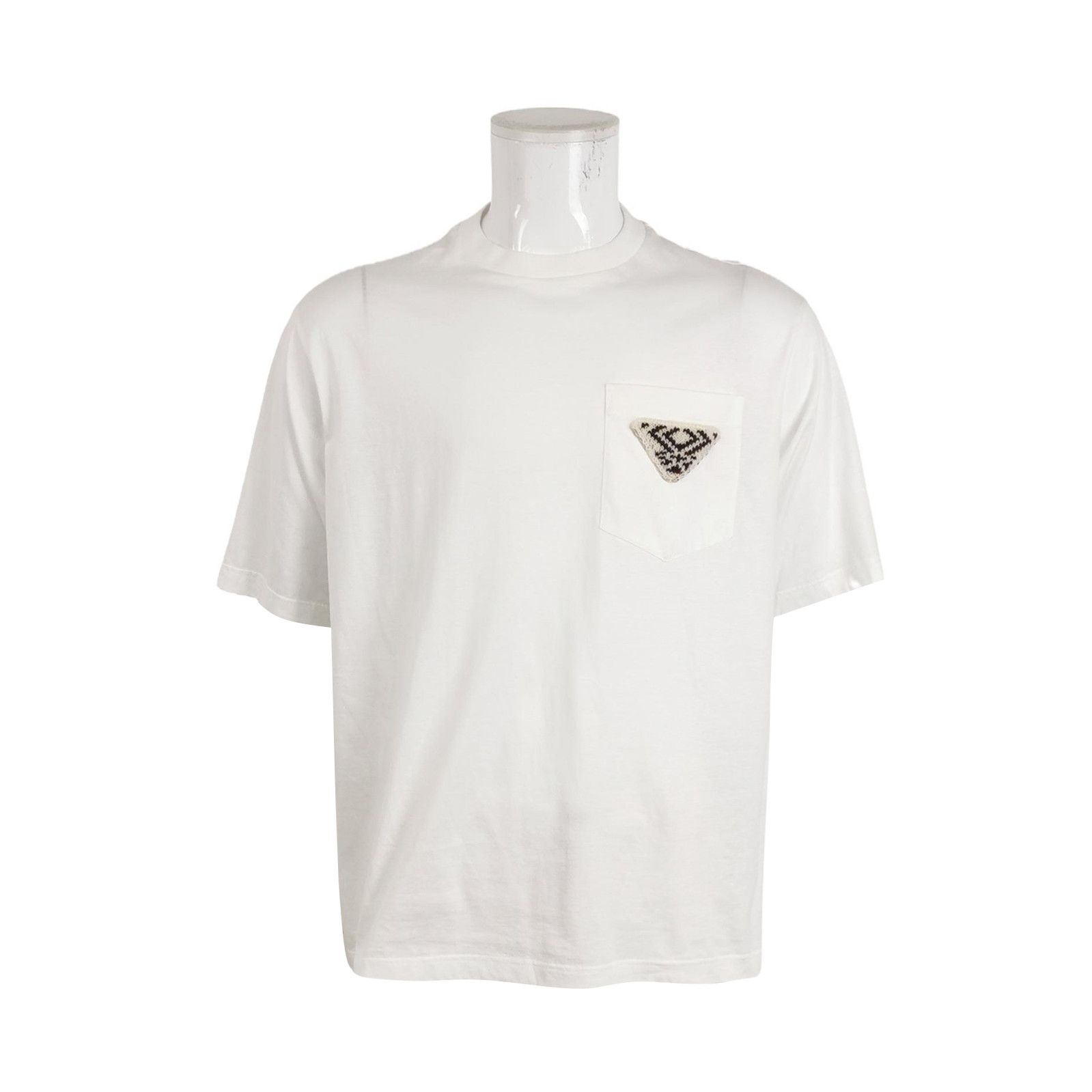 Prada Prada Cotton Triangle Logo Crew Neck T-Shirt - dmc Size M / US 6-8 / IT 42-44 - 1 Thumbnail