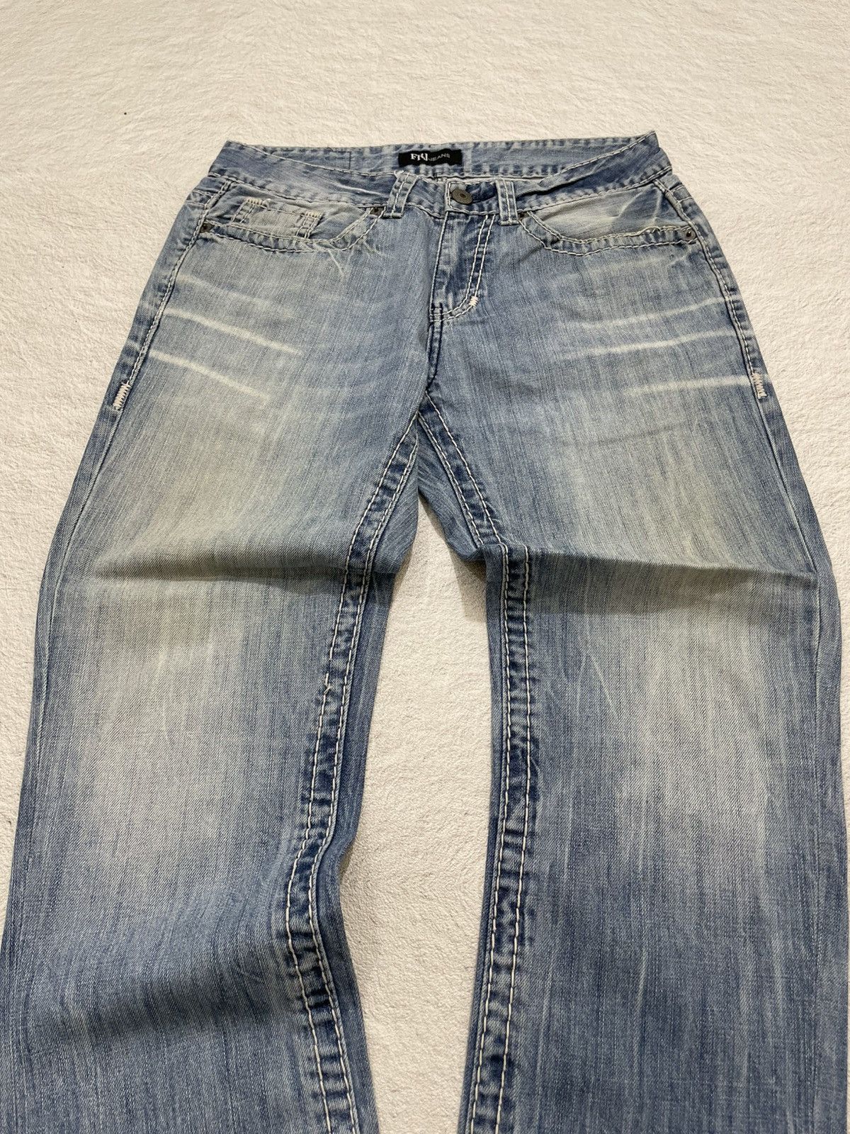 Japanese Brand FRJ Light Blue Washed Jeans Size US 30 / EU 46 - 2 Thumbnail