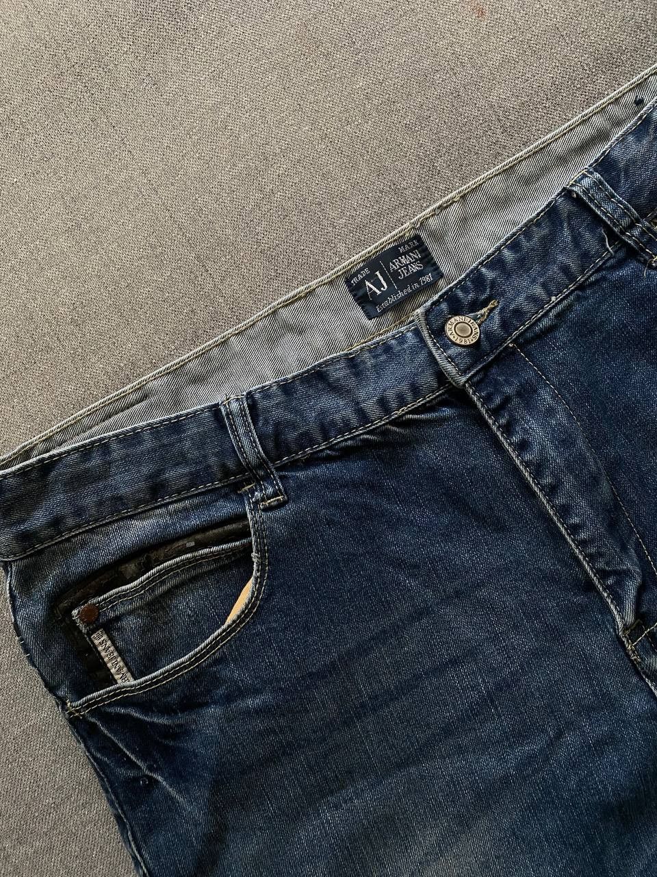Armani × Vintage Vintage Armani Jeans Back Logo Blue Denim Jeans Pants Size US 34 / EU 50 - 2 Thumbnail