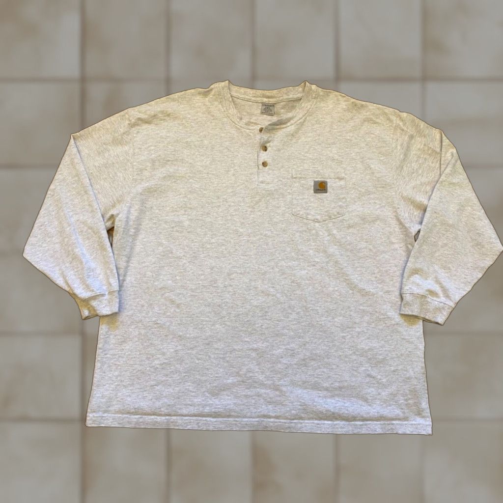 Carhartt Carhartt K128 Henley Shirt Men XXL Gray Long Sleeve Pocket T-Shirt Size US XXL / EU 58 / 5 - 1 Thumbnail