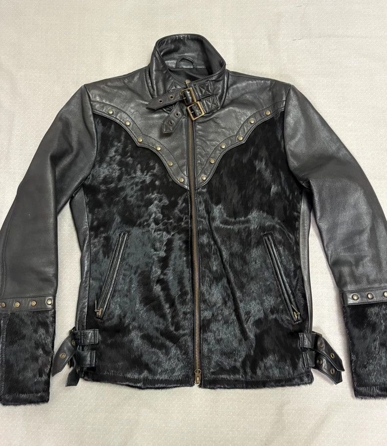 Yohji Yamamoto Vintage Mixed Material Leather Jacket-2506 Size M / US 6-8 / IT 42-44 - 2 Thumbnail