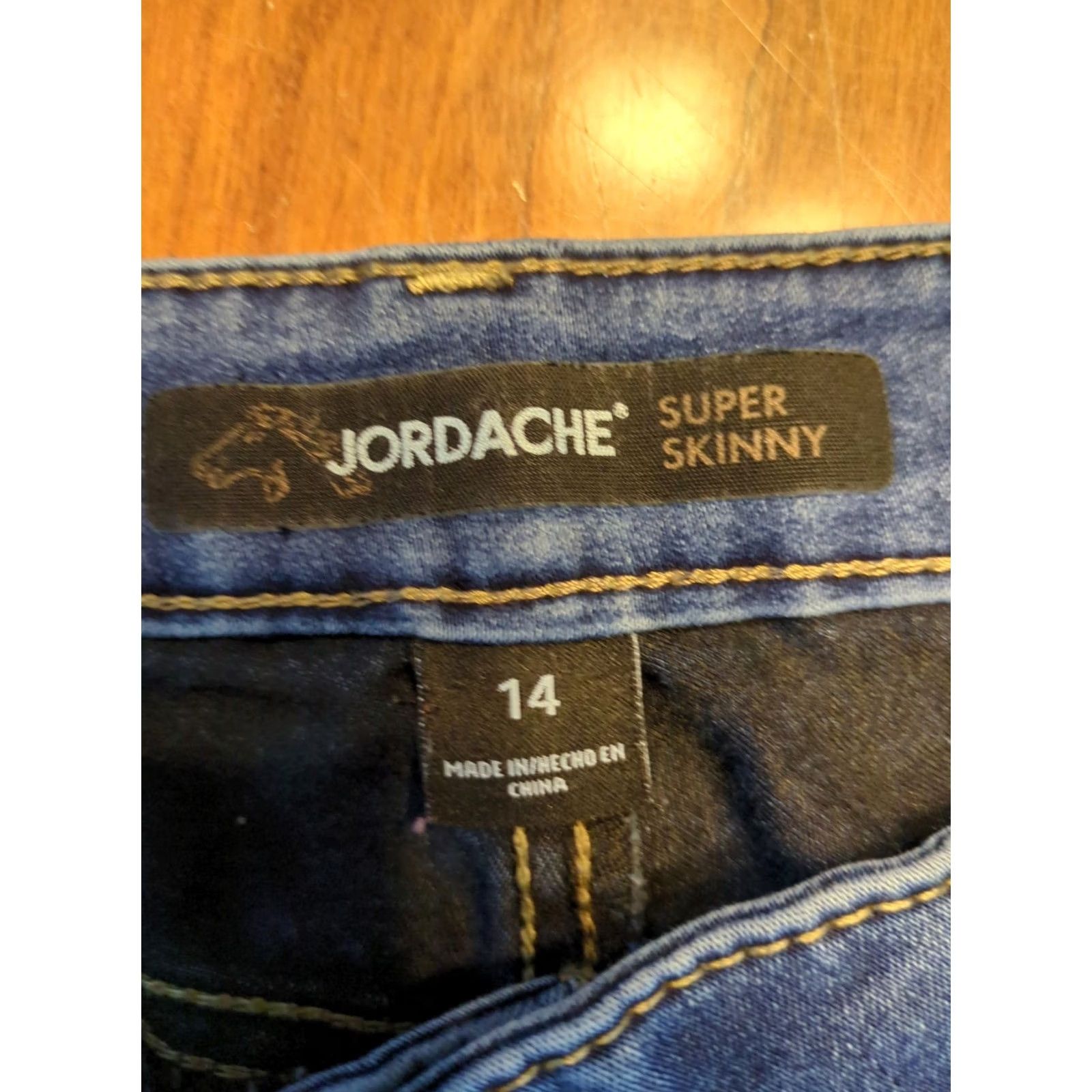 Jordache Jordache Womens Jeans Sz 14 Blue Denim Super Skinny Size 36" / US 14 / IT 50 - 4 Thumbnail