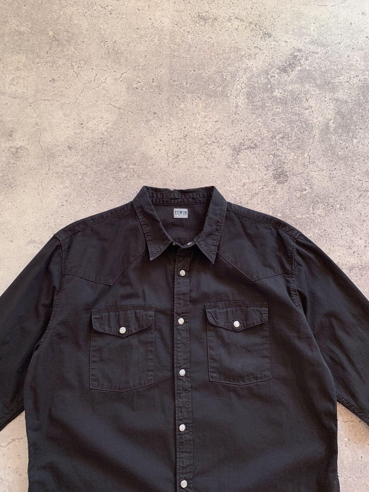 Edwin Vintage Edwin Black Button Up Shirt Japanese Brand L Size Size US L / EU 52-54 / 3 - 2 Thumbnail