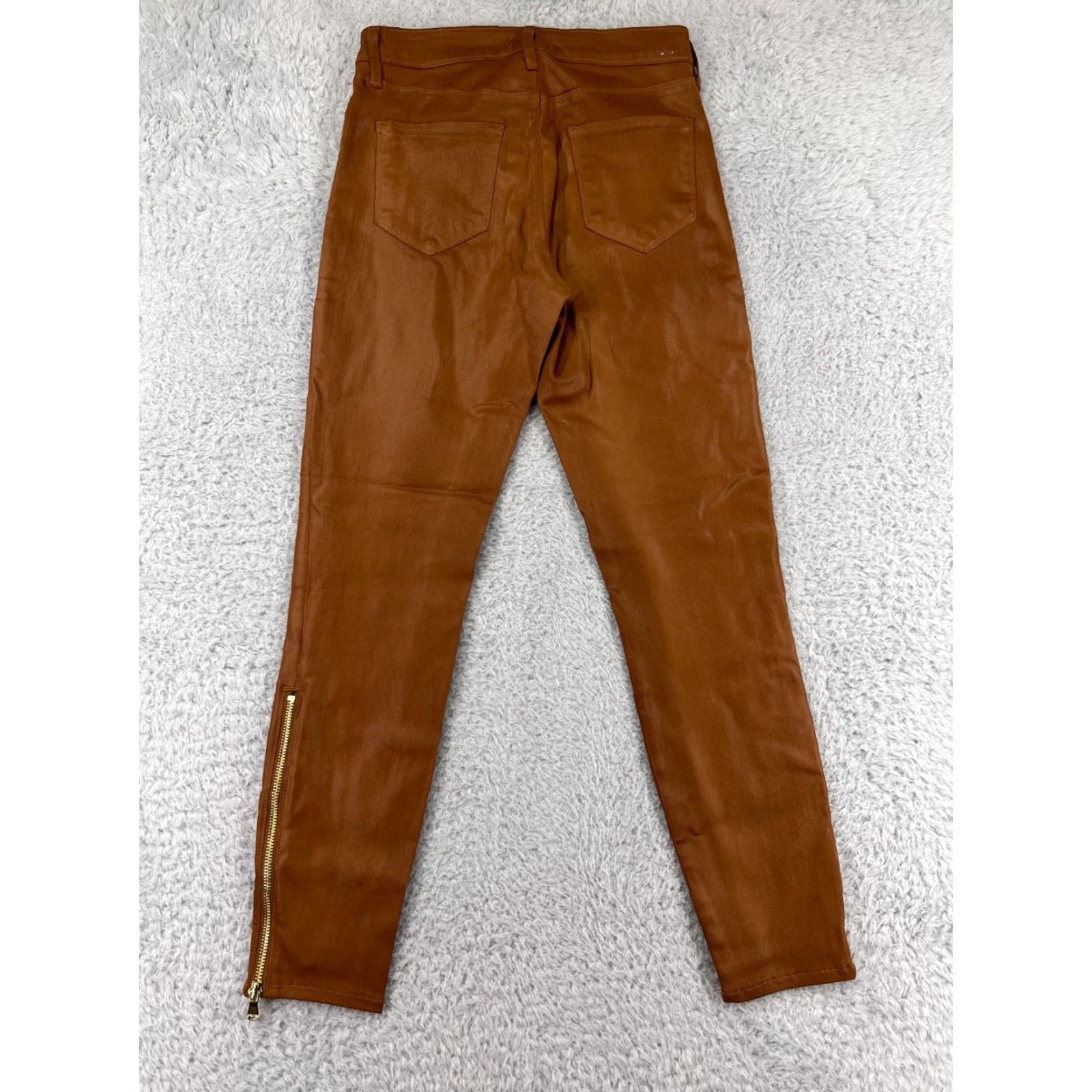 L'AGENCE L'agence L'agence Jeans Women 26 Brown Skinny Ankle Zip Leather Look Denim 5-Pocket Design Vintage No Size 26" / US 2 / IT 38 - 2 Thumbnail