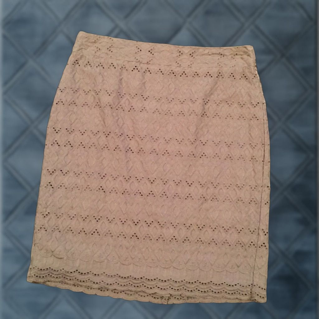 Ann Taylor Ann Taylor Skirt Grade 4 Gray Knee Length Lined Geometric Pencil Women Regular Size 4 Size 27" / US 4 / IT 40 - 1 Thumbnail