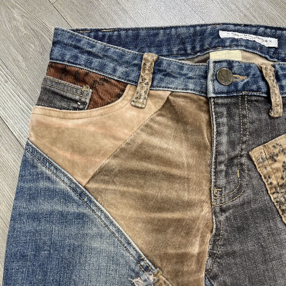 If Six Was Nine × Japanese Brand × Le Grande Bleu (L.G.B.) RARE🔥 XChromosomeinX Patchworked Leopard Denim Flare Jeans Size US 26 / EU 42 - 11 Thumbnail