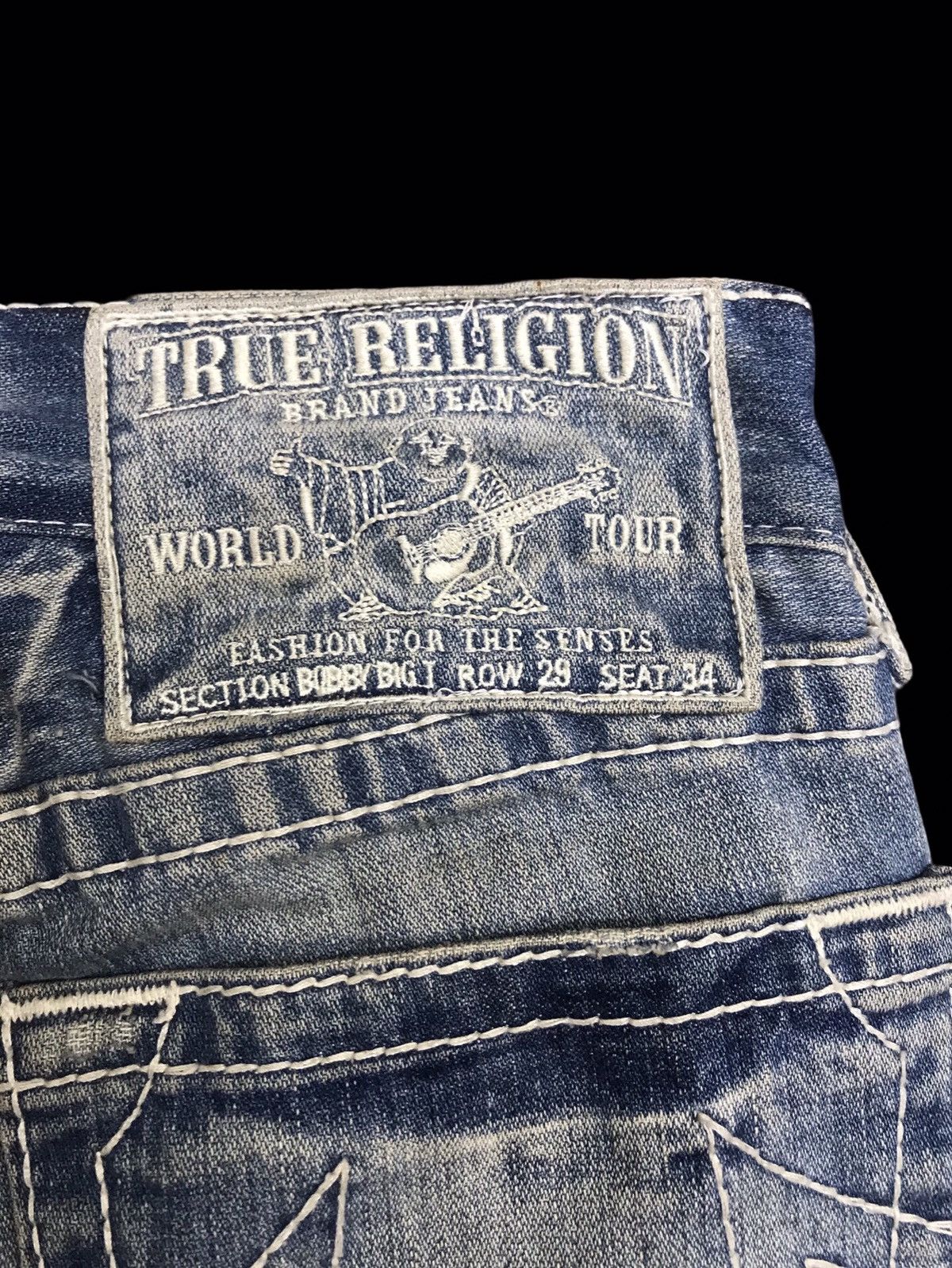 True Religion 💥THRASHED💥TRUE RELIGION LOW RISE DISTRESSED DENIM F377 Size US 29 - 16 Thumbnail