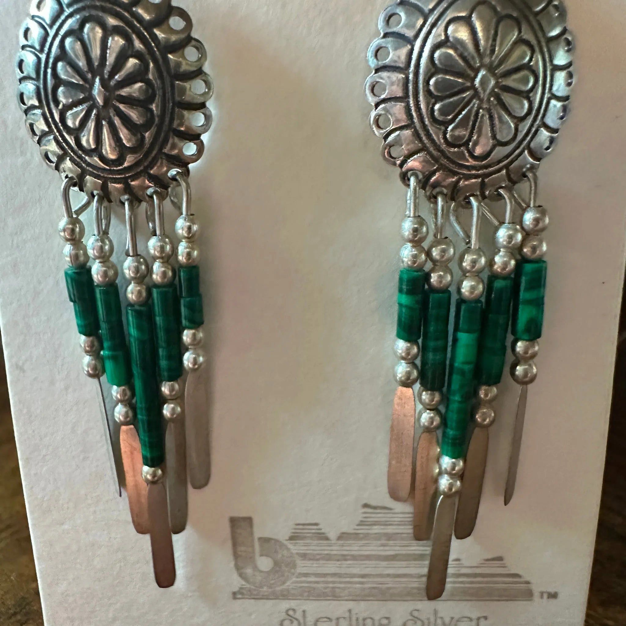 Other Bohemian Grace: Silver & Aventurine Dangle Earrings - Elegan Size ONE SIZE - 1 Thumbnail