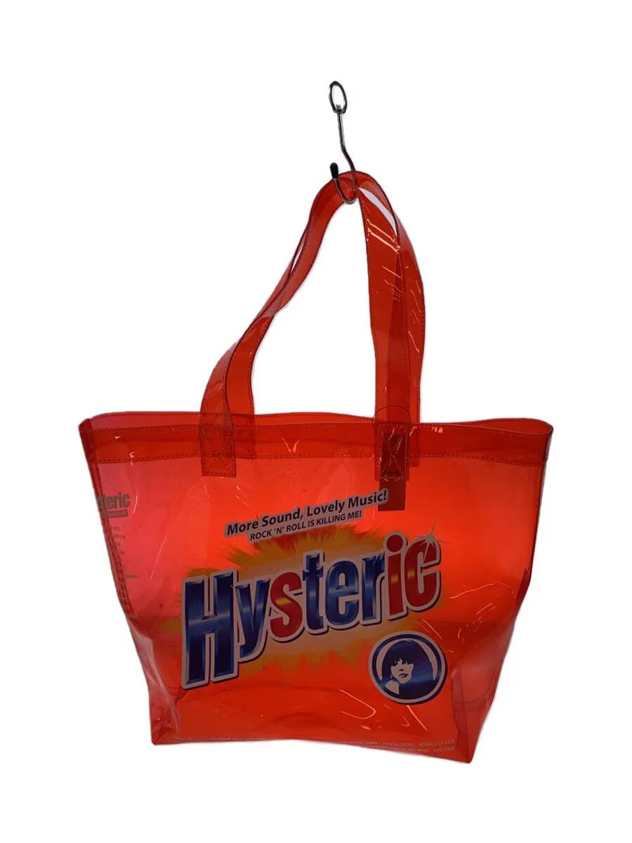 Hysteric Glamour Logo Transparent Vinyl Tote Bag in Orange, Women's
