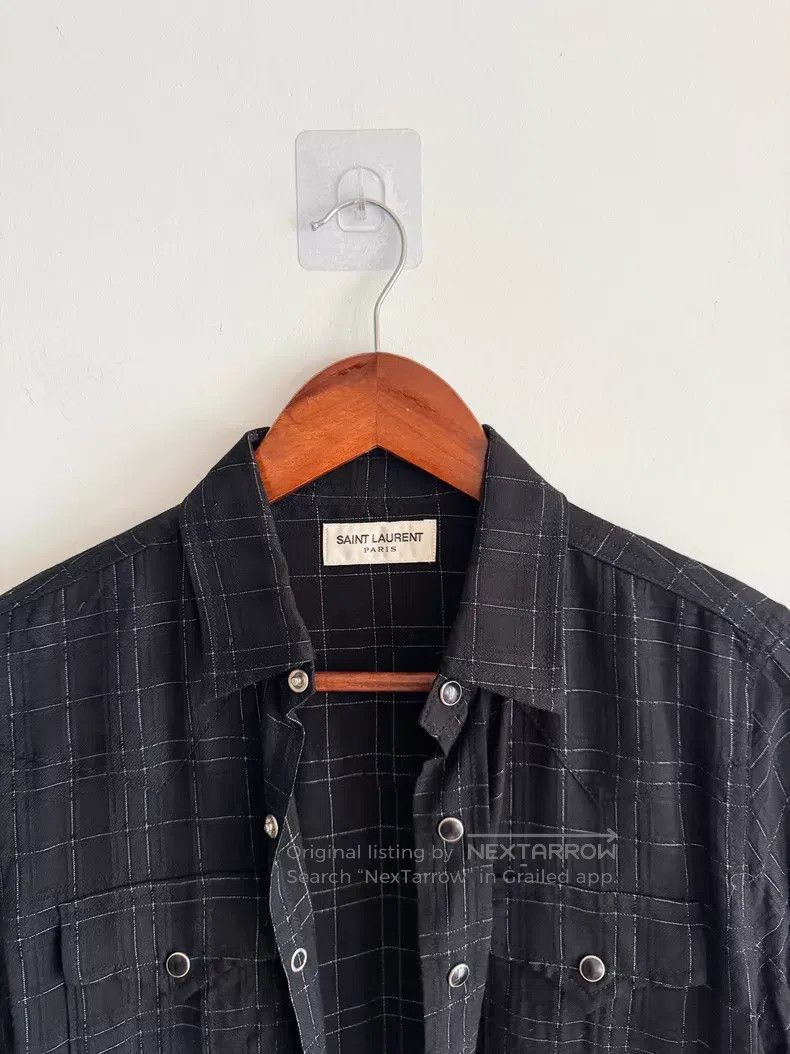 Saint Laurent Paris Saint Laurent Paris Wool Checkered Collar Long Sleeve Shir Size US S / EU 44-46 / 1 - 2 Thumbnail