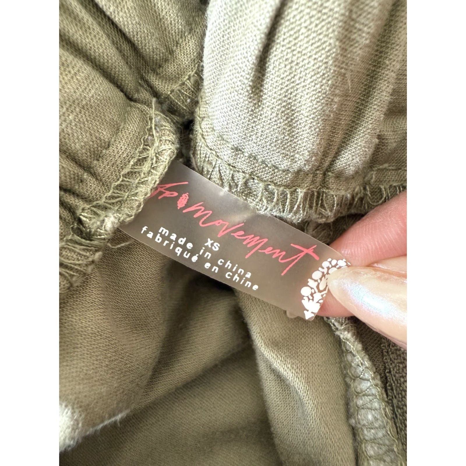 Free People FP Movement by Free People Voyage Pants Womens XS Green Cargo Elastic Waist Pants Size 26" / US 2 / IT 38 - 3 Thumbnail