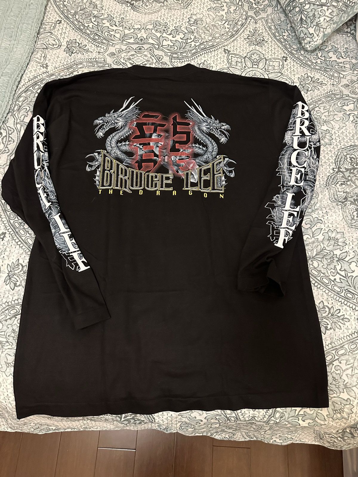 Vintage Vintage 90s single stitch Bruce Lee the dragon long sleeve Size US XL / EU 56 / 4 - 12 Thumbnail