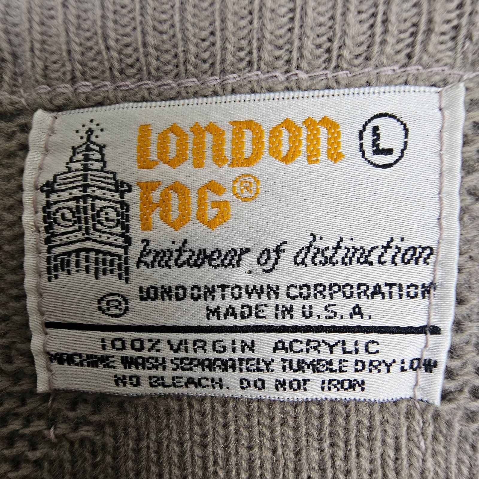 London Fog Vintage London Fog Mens 3D V-Neck Sweater Size L Argyle USA Size US L / EU 52-54 / 3 - 6 Thumbnail