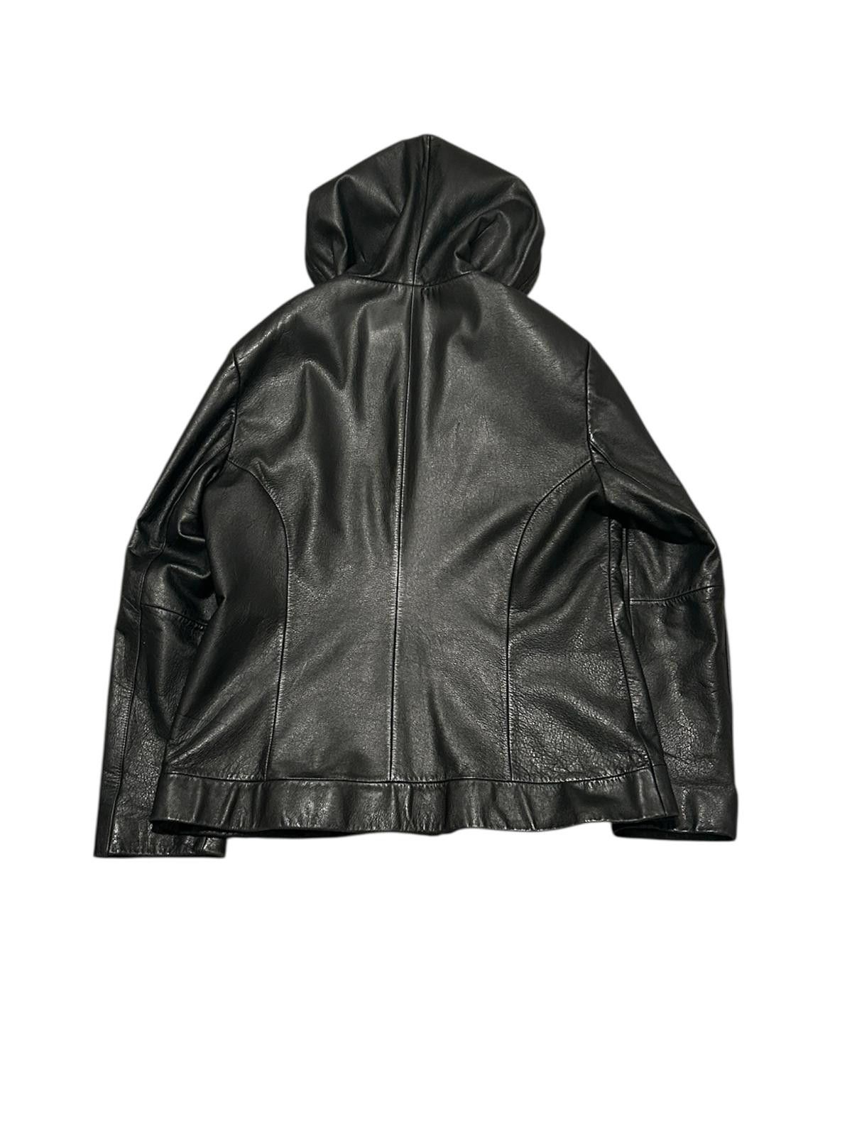 Other Vintage Black Lambskin Leather Hooded Jacket - Large Men's Size US L / EU 52-54 / 3 - 2 Thumbnail