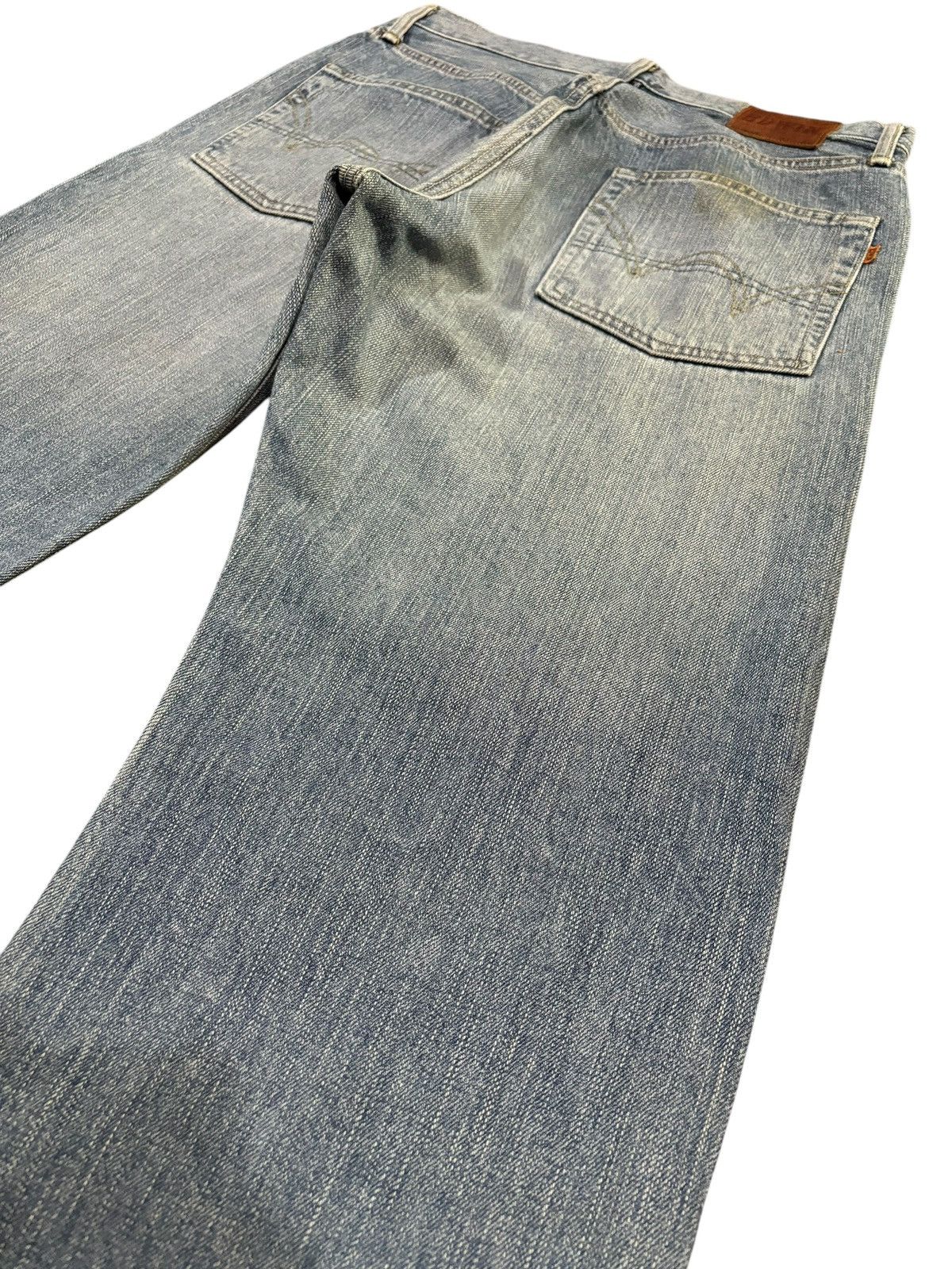 Edwin × Japanese Brand × Self Edge 90s Vtg Edwin 505z Selvedge Orange Tag Faded Jeans Size US 33 - 7 Thumbnail