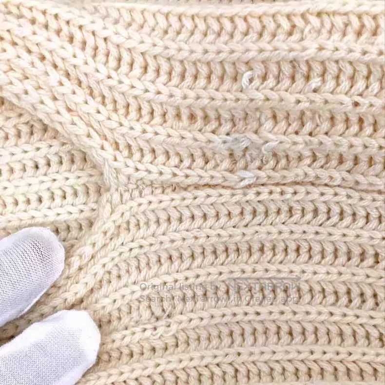 Dior Dior Beige cashmere irregular round-neck long-sleeved knit Size L / US 10 / IT 46 - 8 Thumbnail
