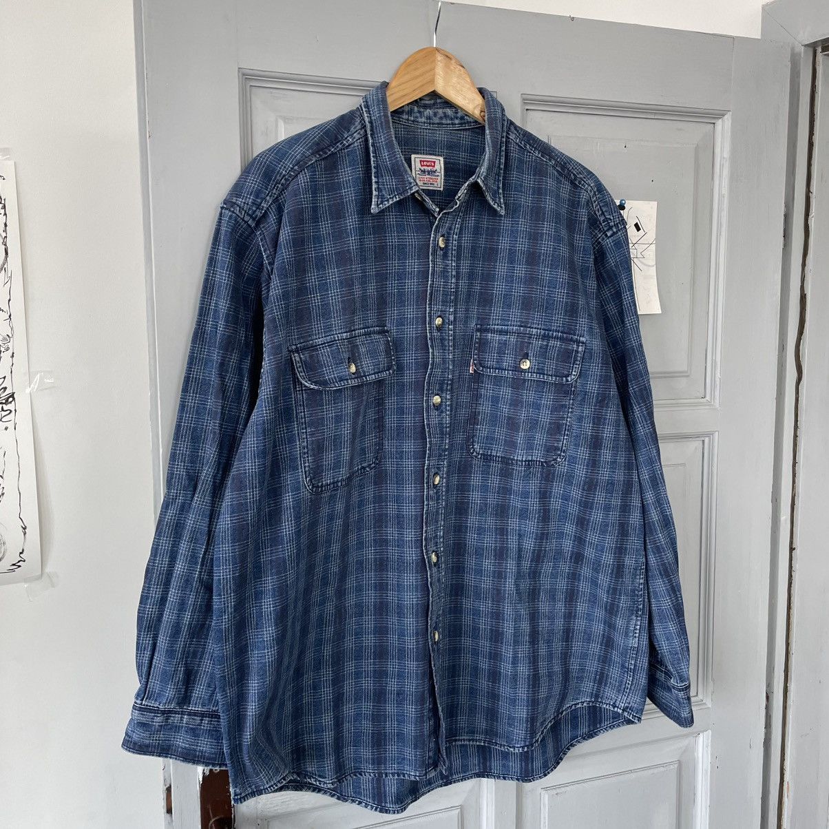 Levi's × Vintage Vintage 90’s Heavy Levi’s Flannel shirt button up y2k Size US L / EU 52-54 / 3 - 1 Thumbnail