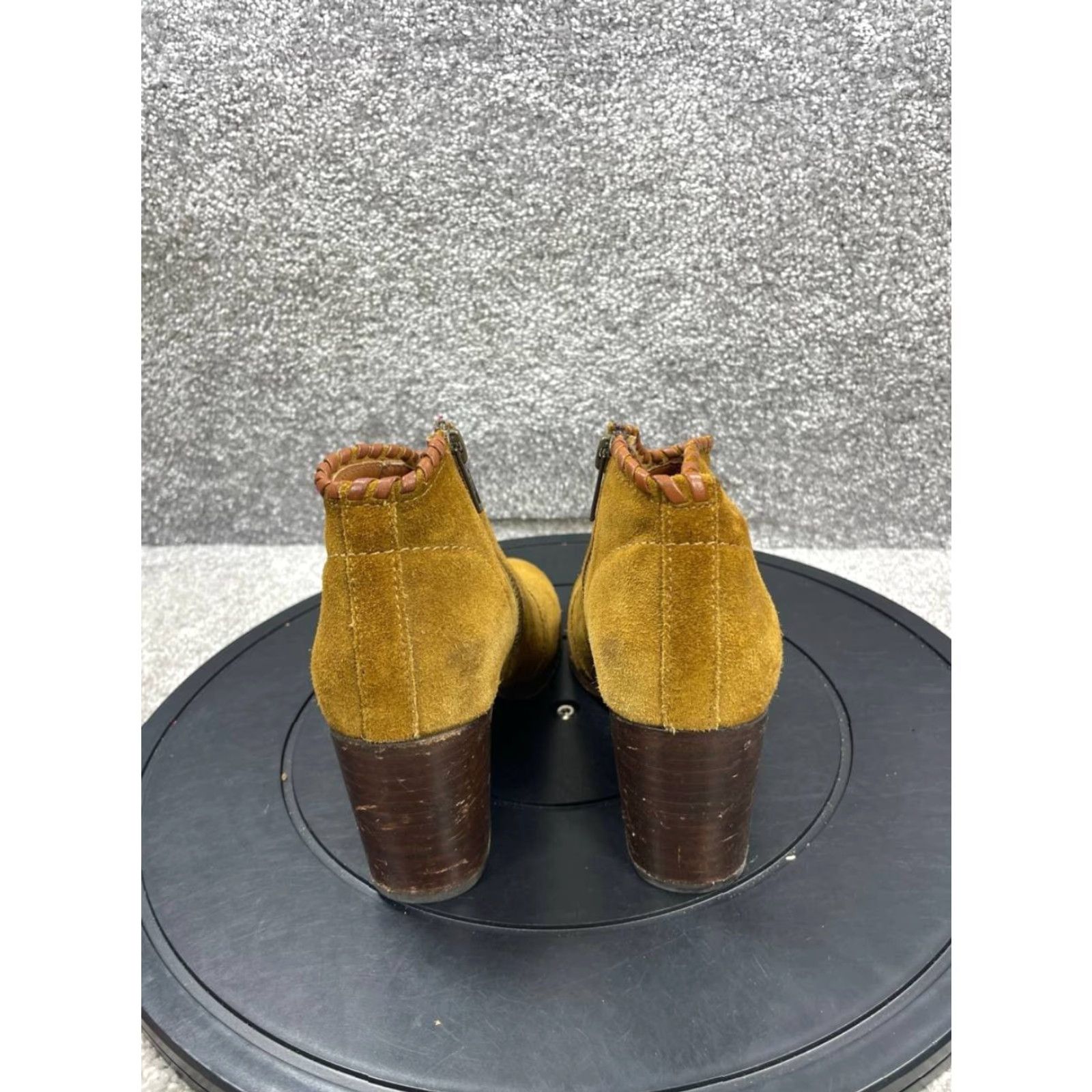 Frye Frye Nora Whipstitch Boots Womens Size 6 B Wheat Suede Side Zip Bootie Casual Fall Winter Spring Summer Leather Lining Rubber Outsole Block Heel Mens? Size US 6 / IT 36 - 6 Thumbnail