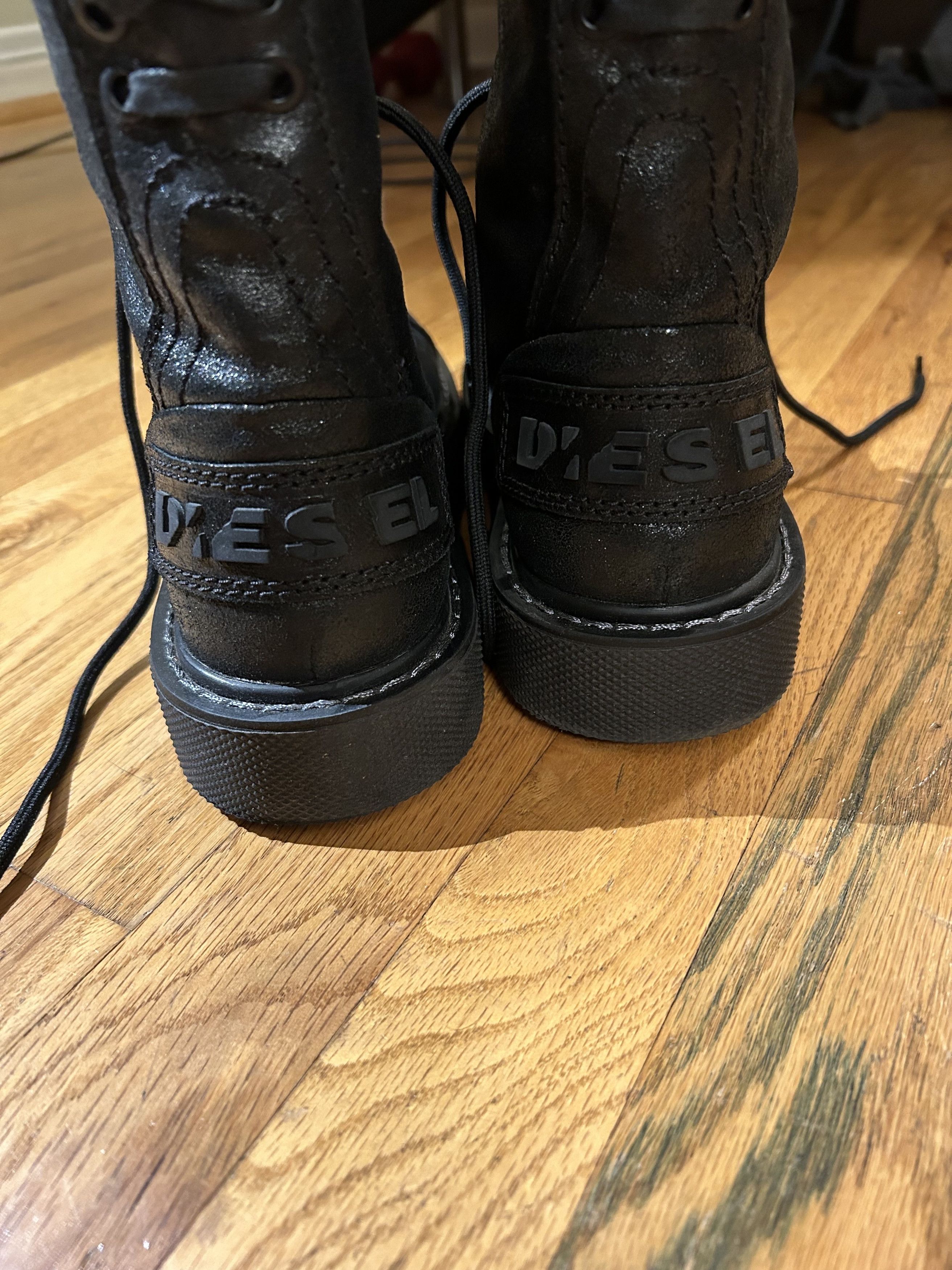 Diesel Diesel Combat Boots Black Leather Size US 7.5 / EU 40-41 - 3 Thumbnail