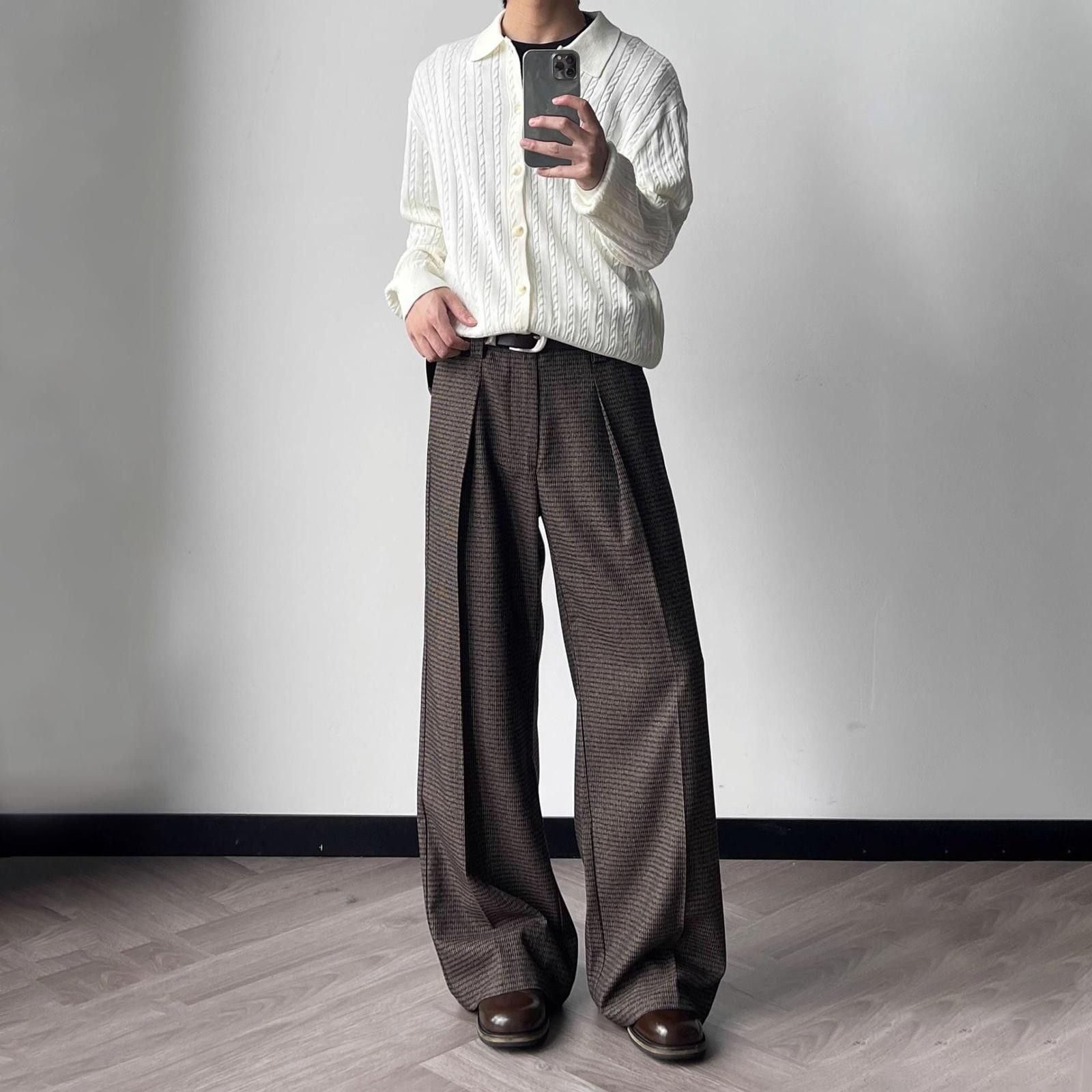 Vintage Black Wide Leg Pants, Relaxed Fit Trousers Size US 30 / EU 46 - 4 Thumbnail