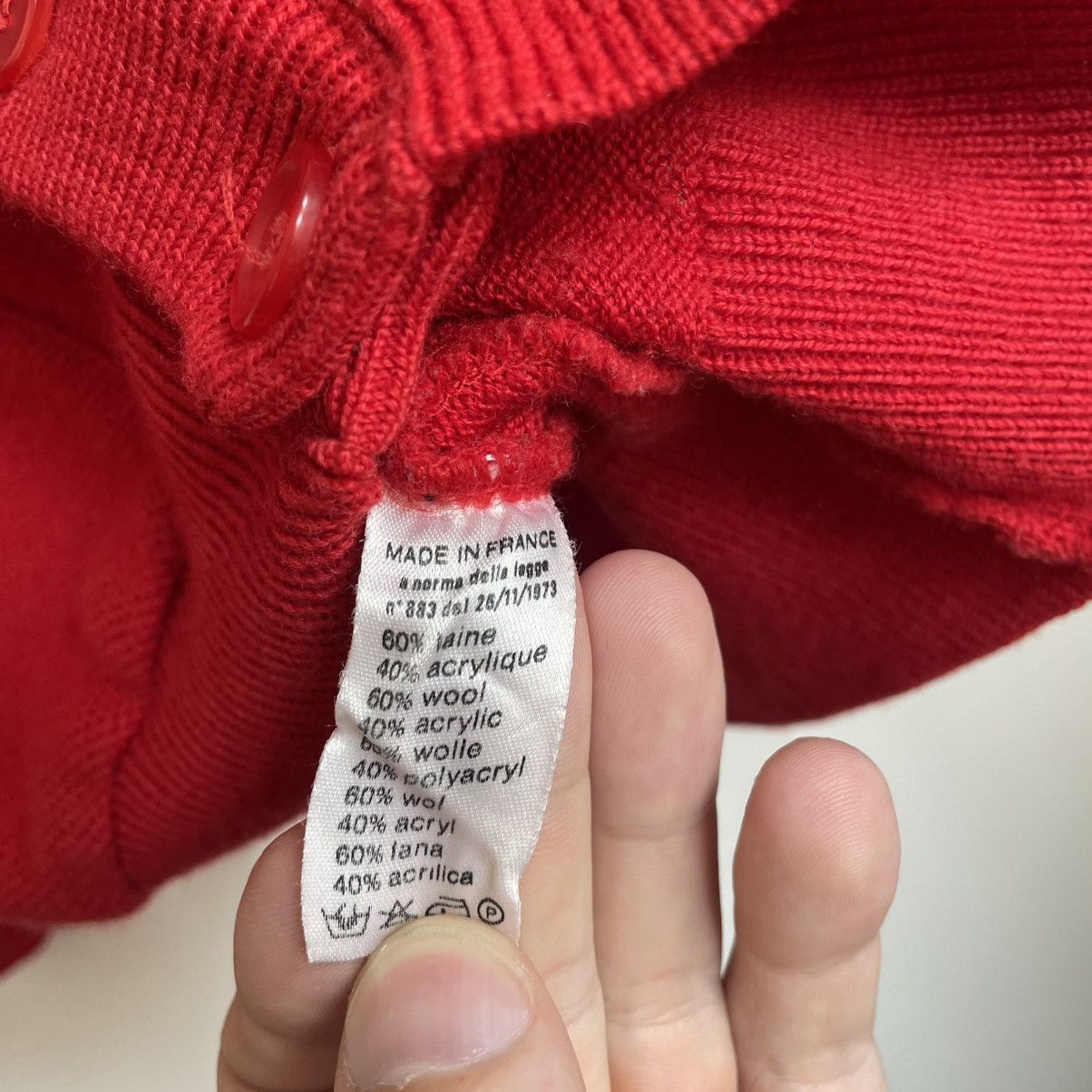 Lacoste × Vintage Lacoste 80s Red Logo Cardigan Sweater Knit Size US M / EU 48-50 / 2 - 4 Thumbnail
