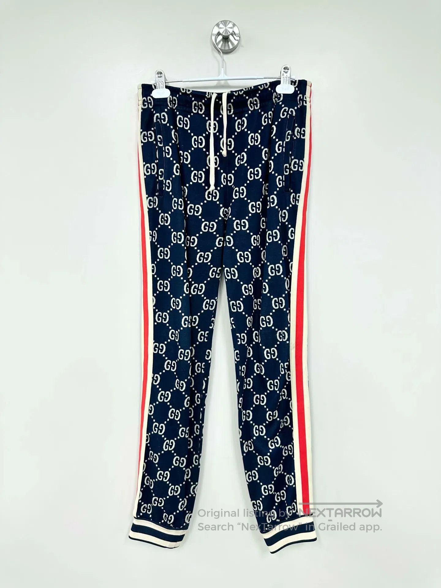 Gucci Guicci size S Navy Blue Jacquard Double G Logo Sports Pant Size US 28 / EU 44 - 1 Thumbnail