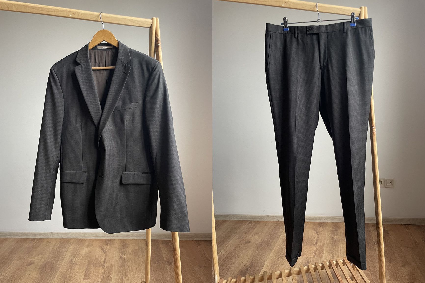 Paoloni Paoloni Checkered Wool Suit Size EUR 54 Size 44R - 1 Thumbnail