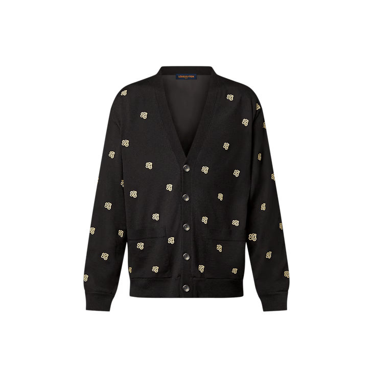 Embroidered Wool Cardigan