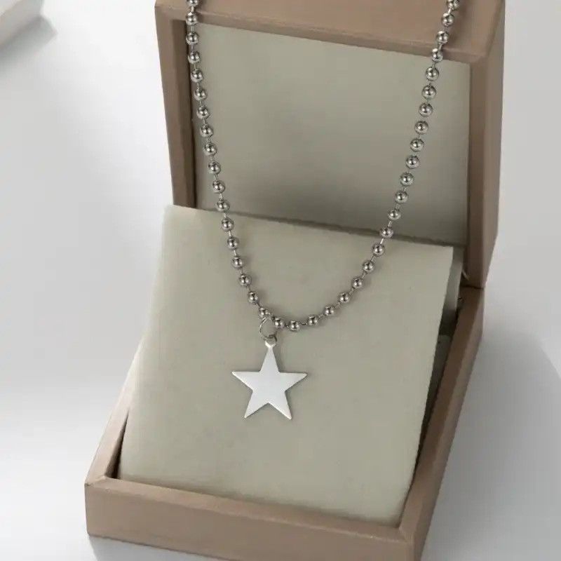 Jewelry Steel Star Pendant Necklace Size ONE SIZE - 3 Thumbnail