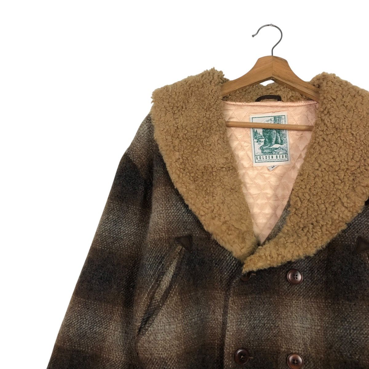 Golden Bear 🔥VINTAGE WOOL JACKET GOLDEN BEAR TARTAN SHAWL COLLAR Size US M / EU 48-50 / 2 - 9 Thumbnail