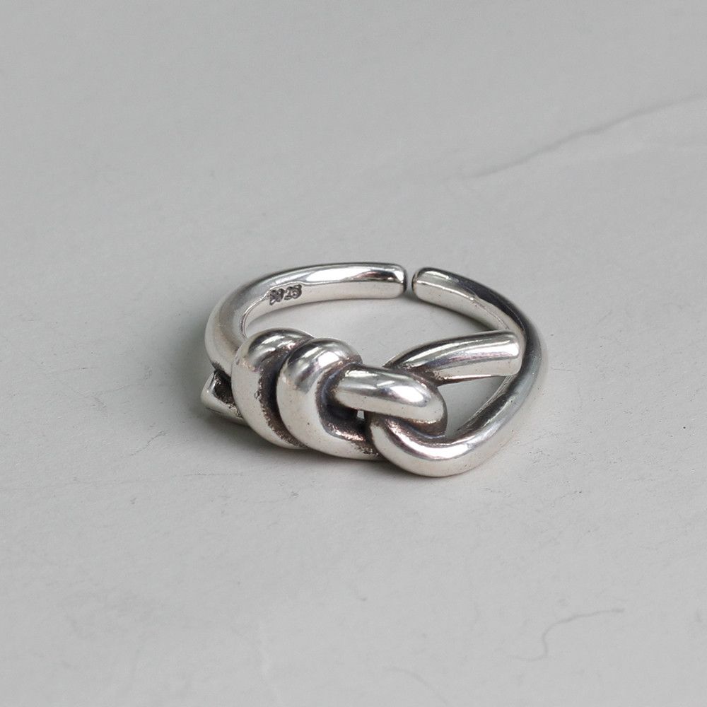 Sterling Silver Resizable S925 Sterling Silver Knots Ring Size ONE SIZE - 10 Thumbnail
