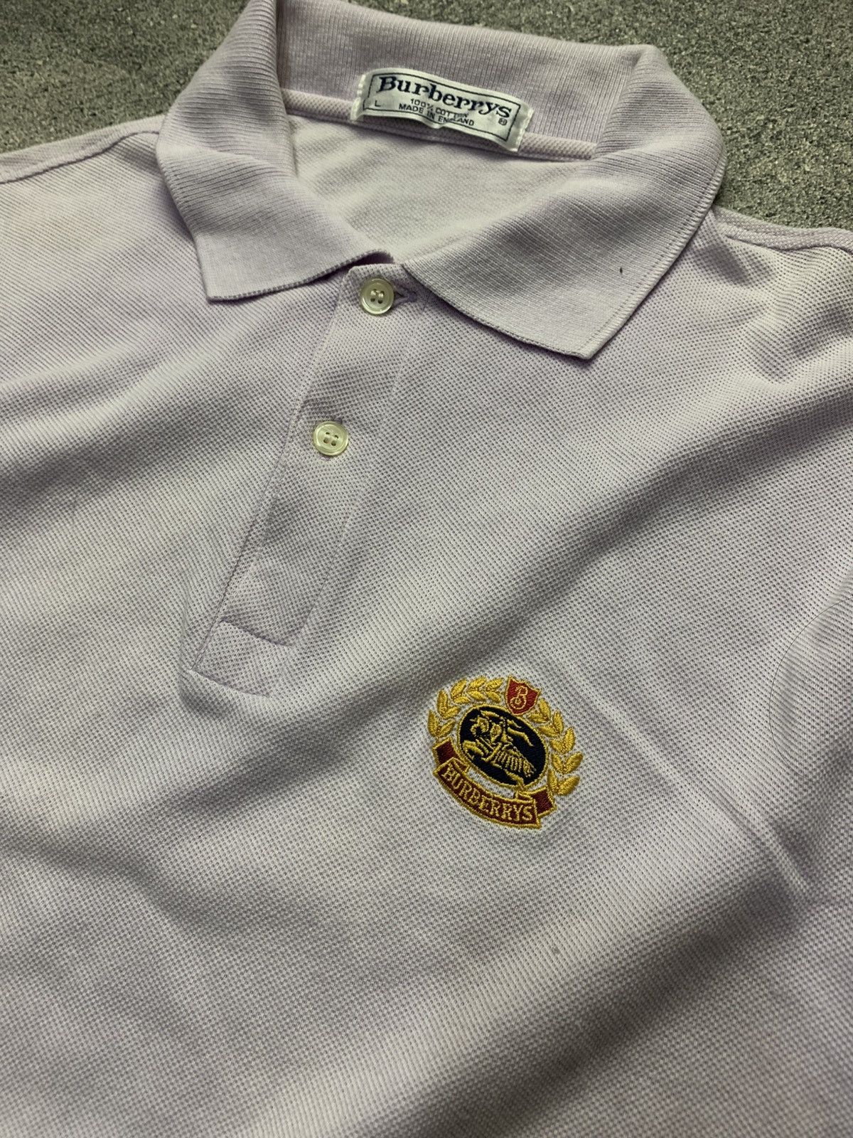Burberry 🐍 Vintage Burberrys - Polo Shirt Size US L / EU 52-54 / 3 - 2 Thumbnail