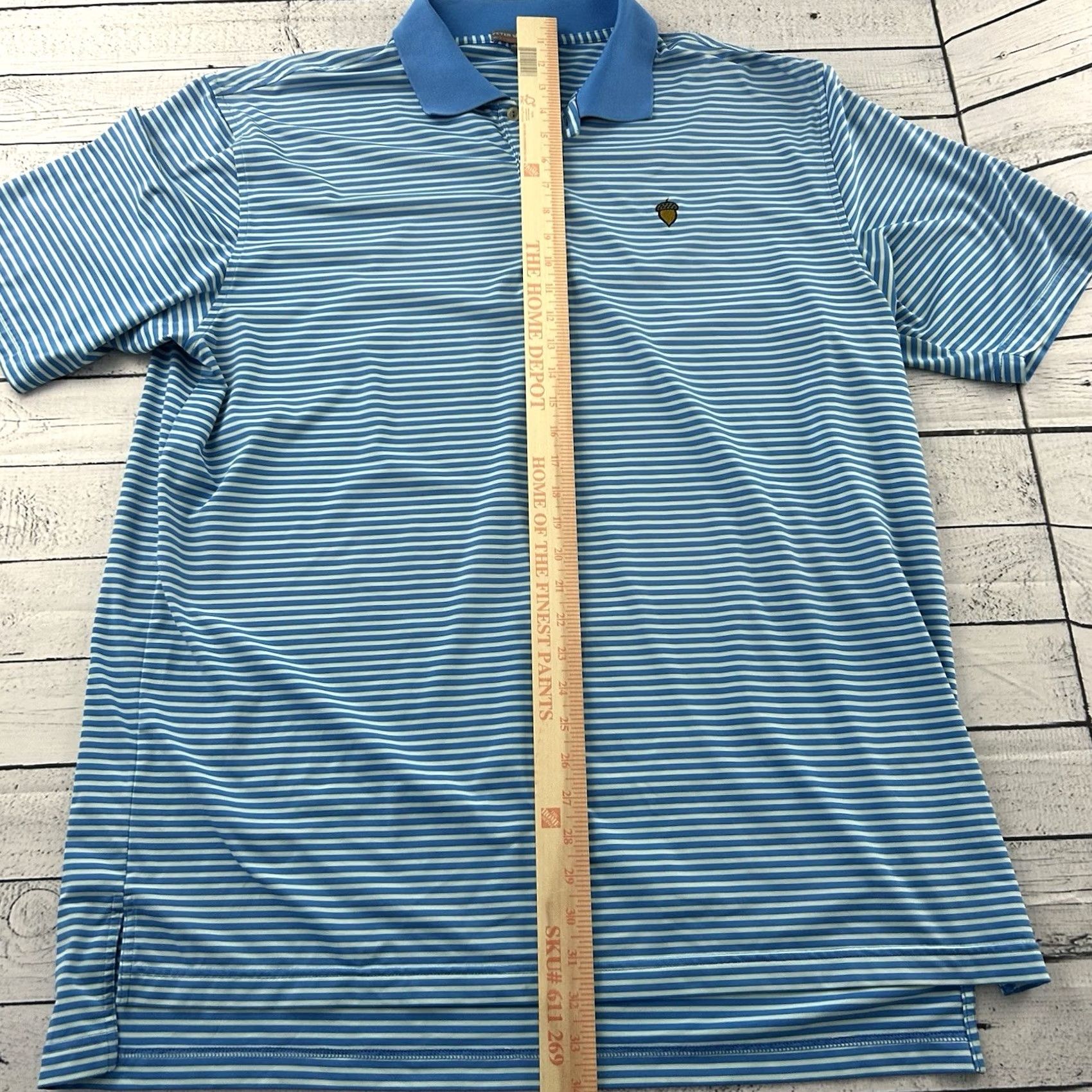 Peter Millar Peter Millar Summer Comfort Striped Spanish Oaks Polo Shirt Men's XL Blue Short Sleeve Button-Up Casual Shirt Size US XL / EU 56 / 4 - 4 Thumbnail