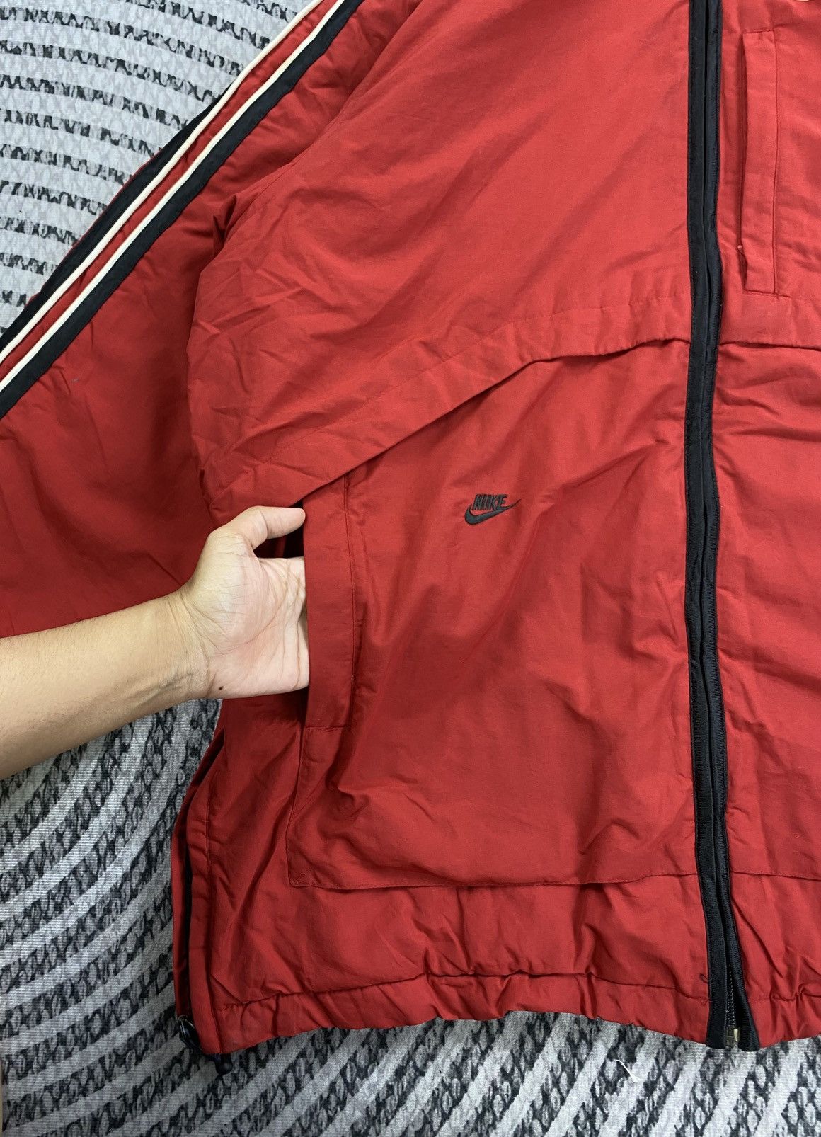Nike Vintage Nike Spellout 3 Striped Zipper Jacket Size US XL / EU 56 / 4 - 7 Thumbnail